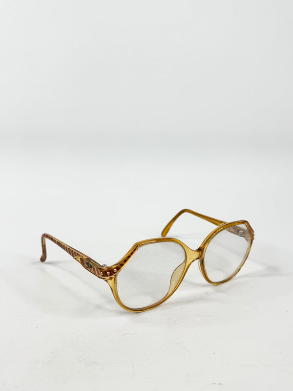 Vintage 80s Christian Dior Gold Acetate Glasses