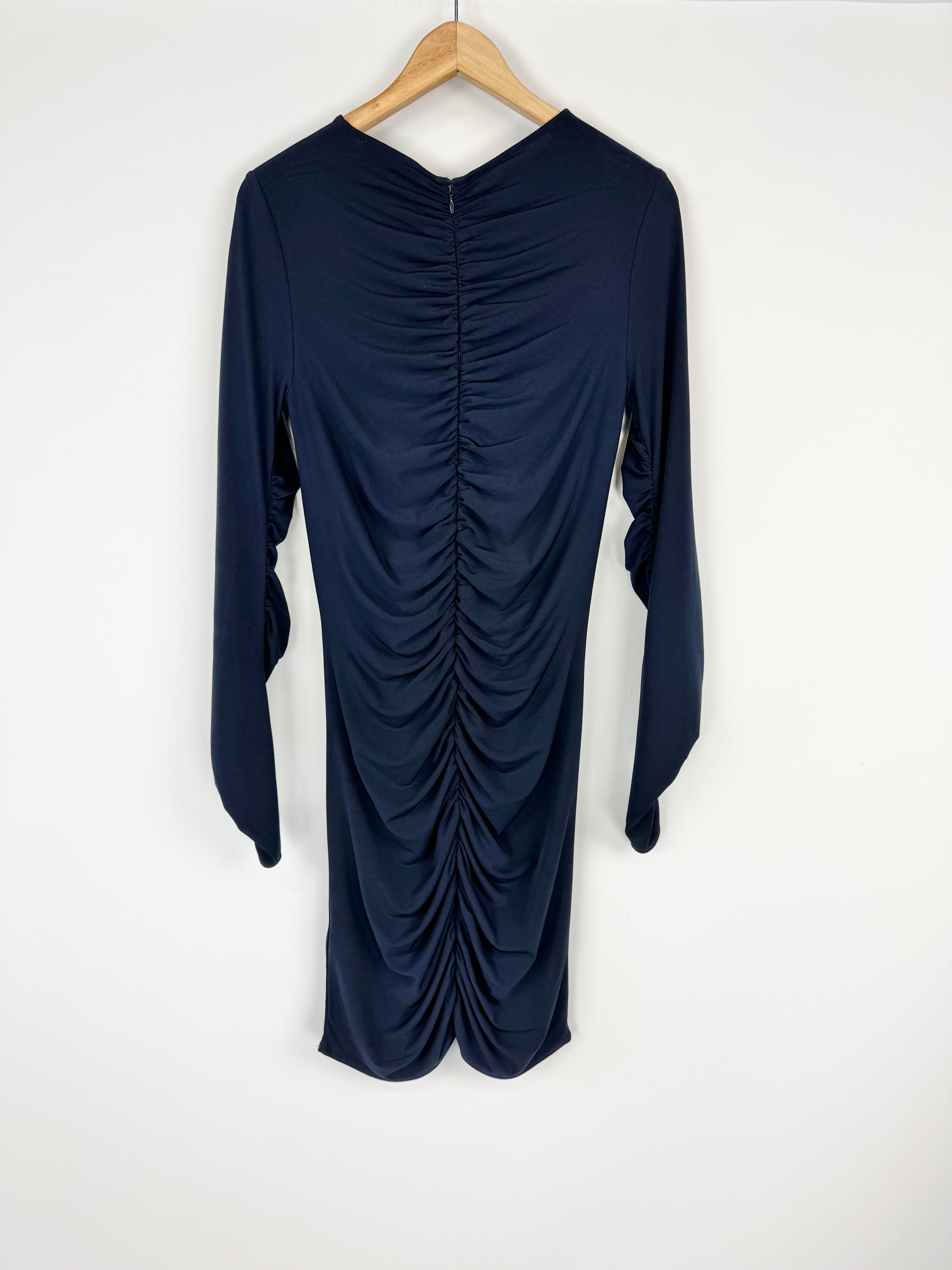 Reiss Navy Ruched Midi 'Harriet Dress - AU10