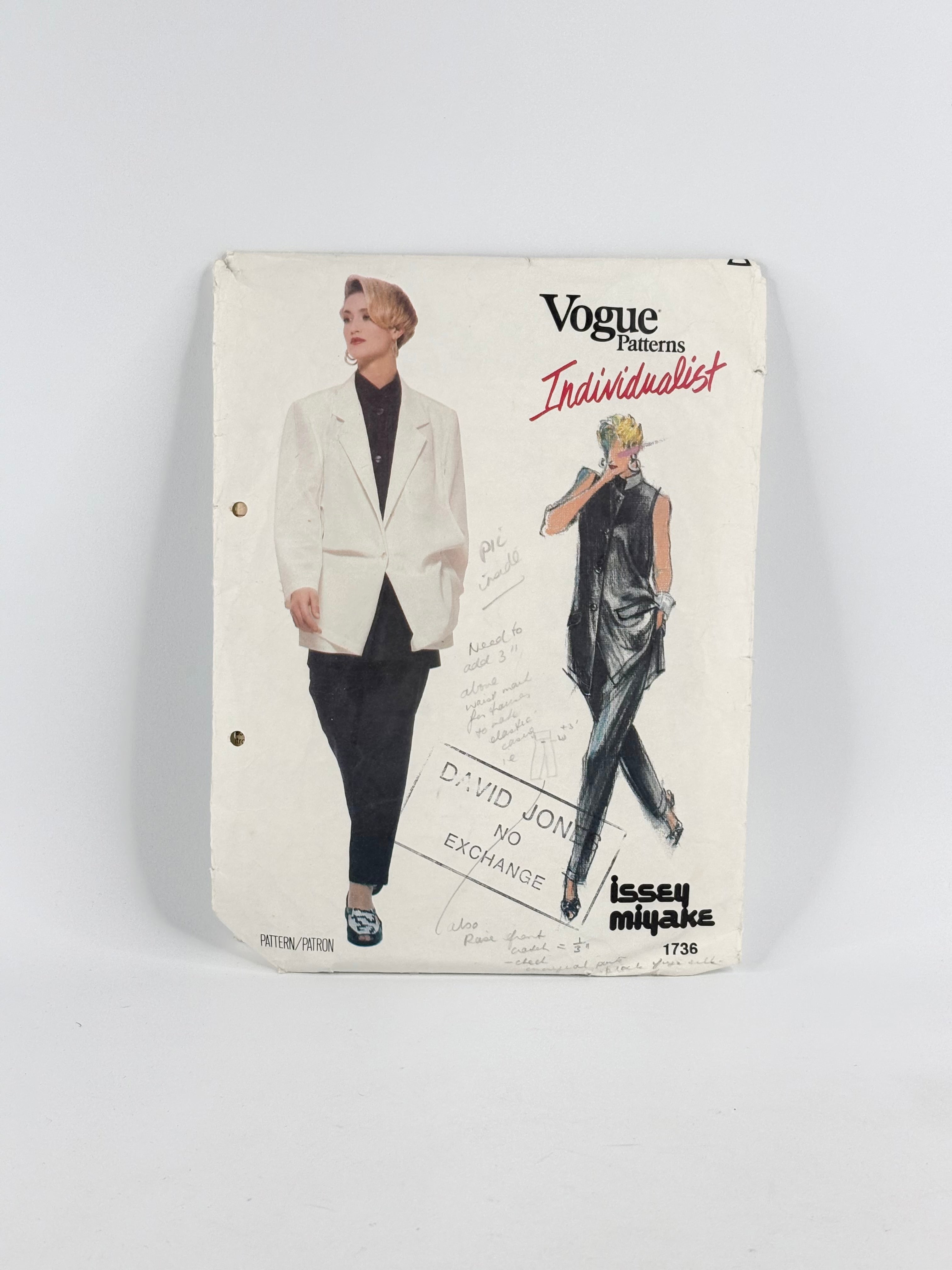 Vogue Patterns Individualist Issey Miyake Jacket, Shirt & Pants: No. 1736 - Size 8