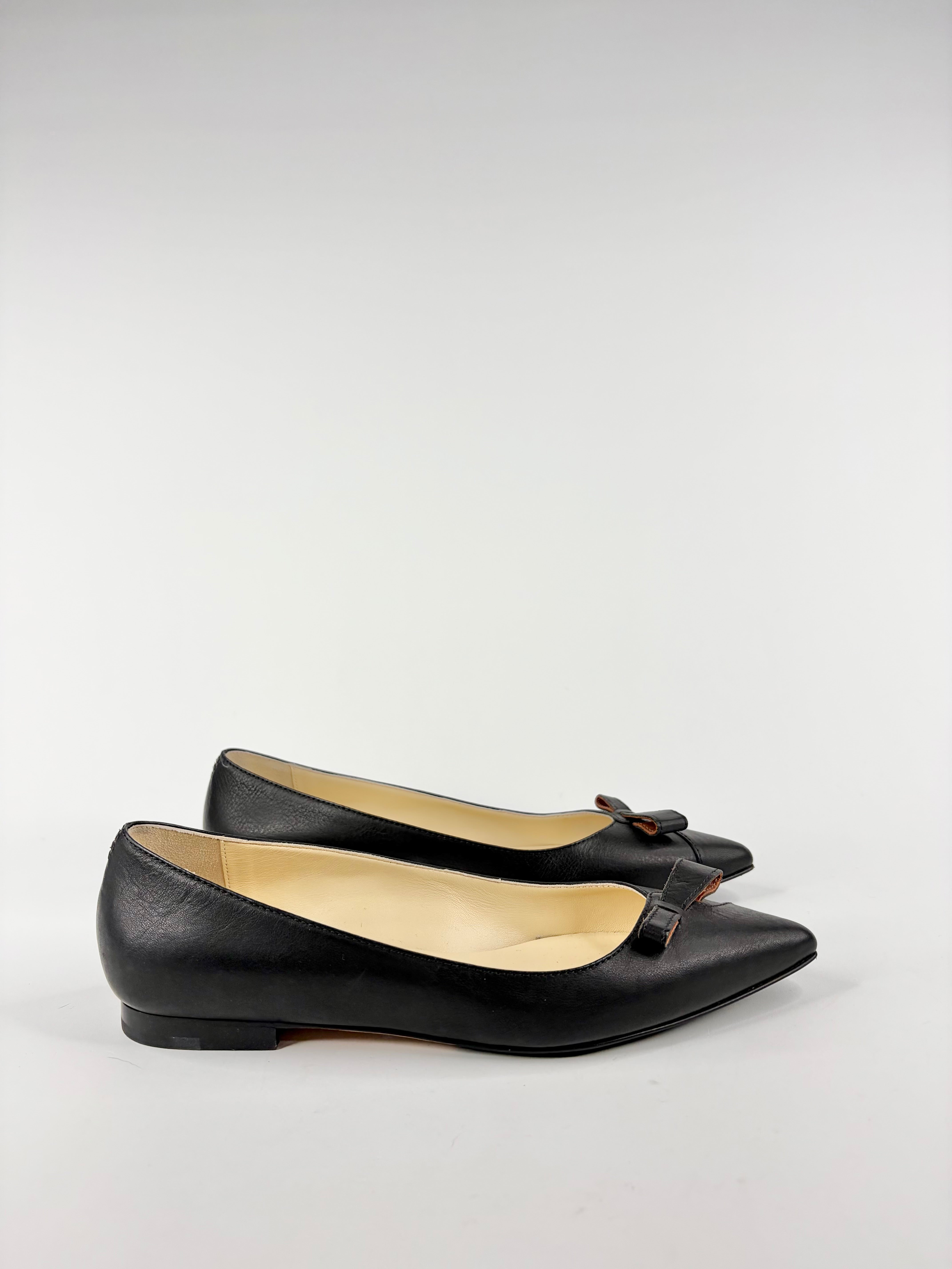 Sarah Flint 'Natalie' Black Pointed Toe Ballet Flats - EU39