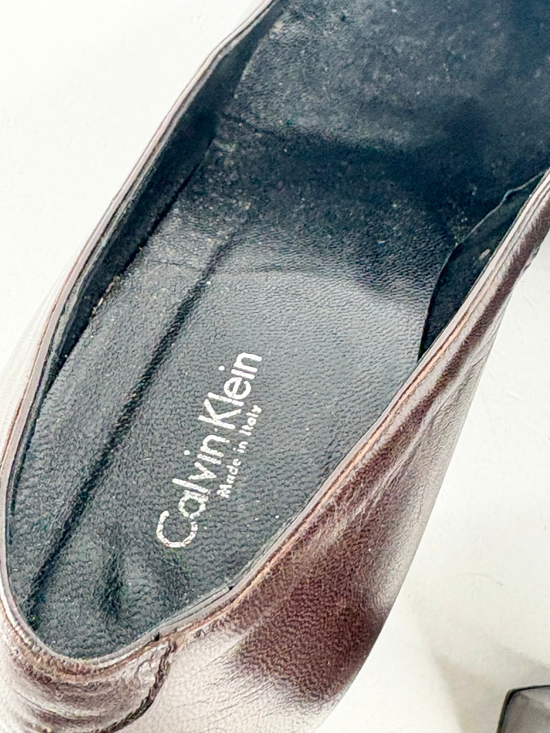 Calvin Klein Chocolate Brown Leather Pumps - EU39