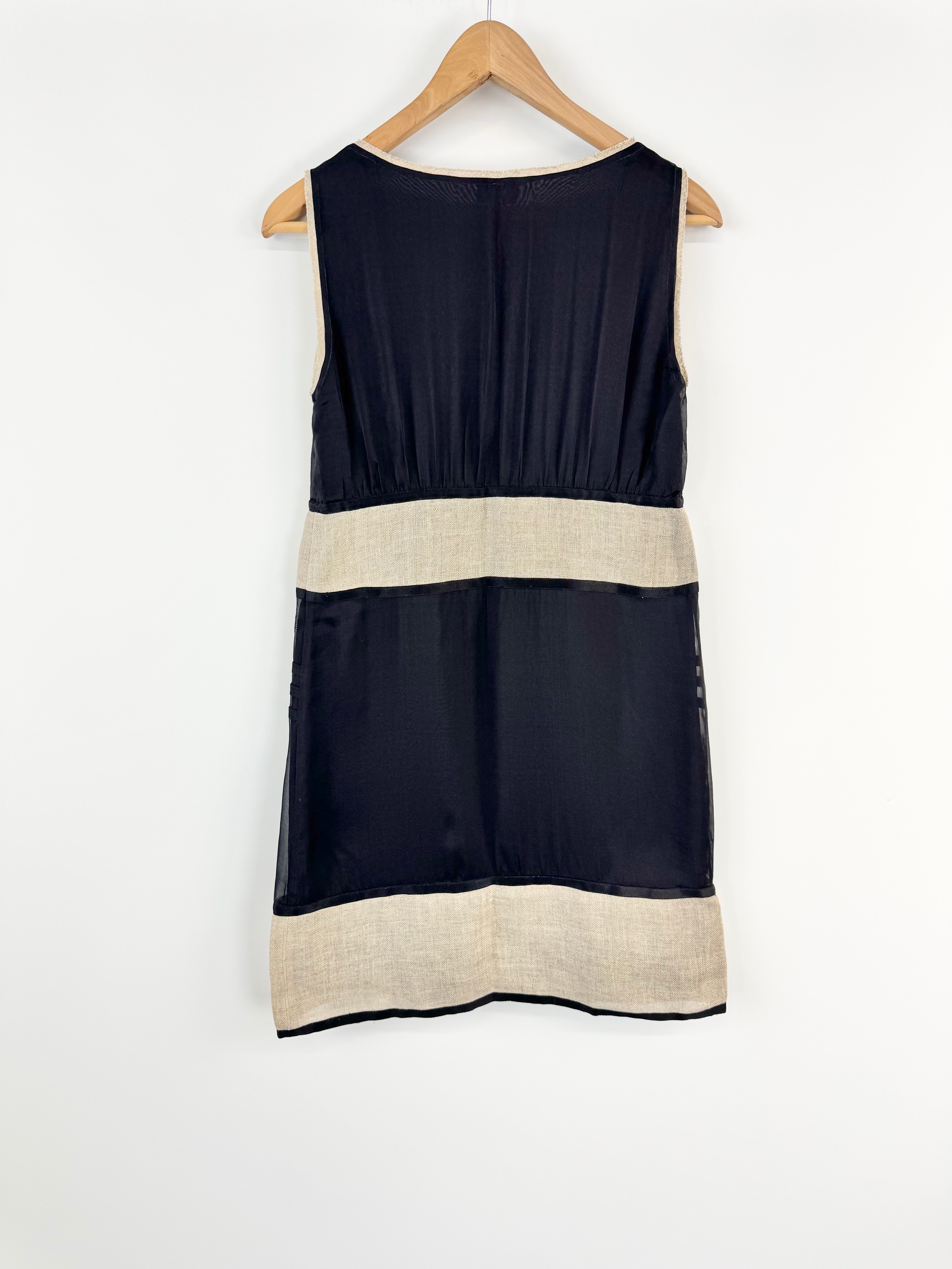 Philosophy Di Alberta Ferretti Black Silk & Linen Dress - AU6