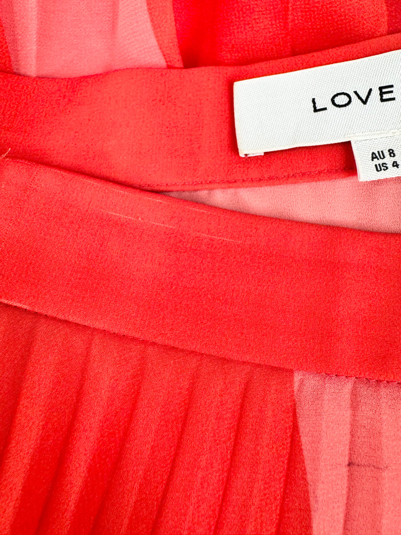 Lover Sunset Orange Pleated Skirt - AU8