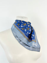 Jaeger London Blue Floral Silk Scarf