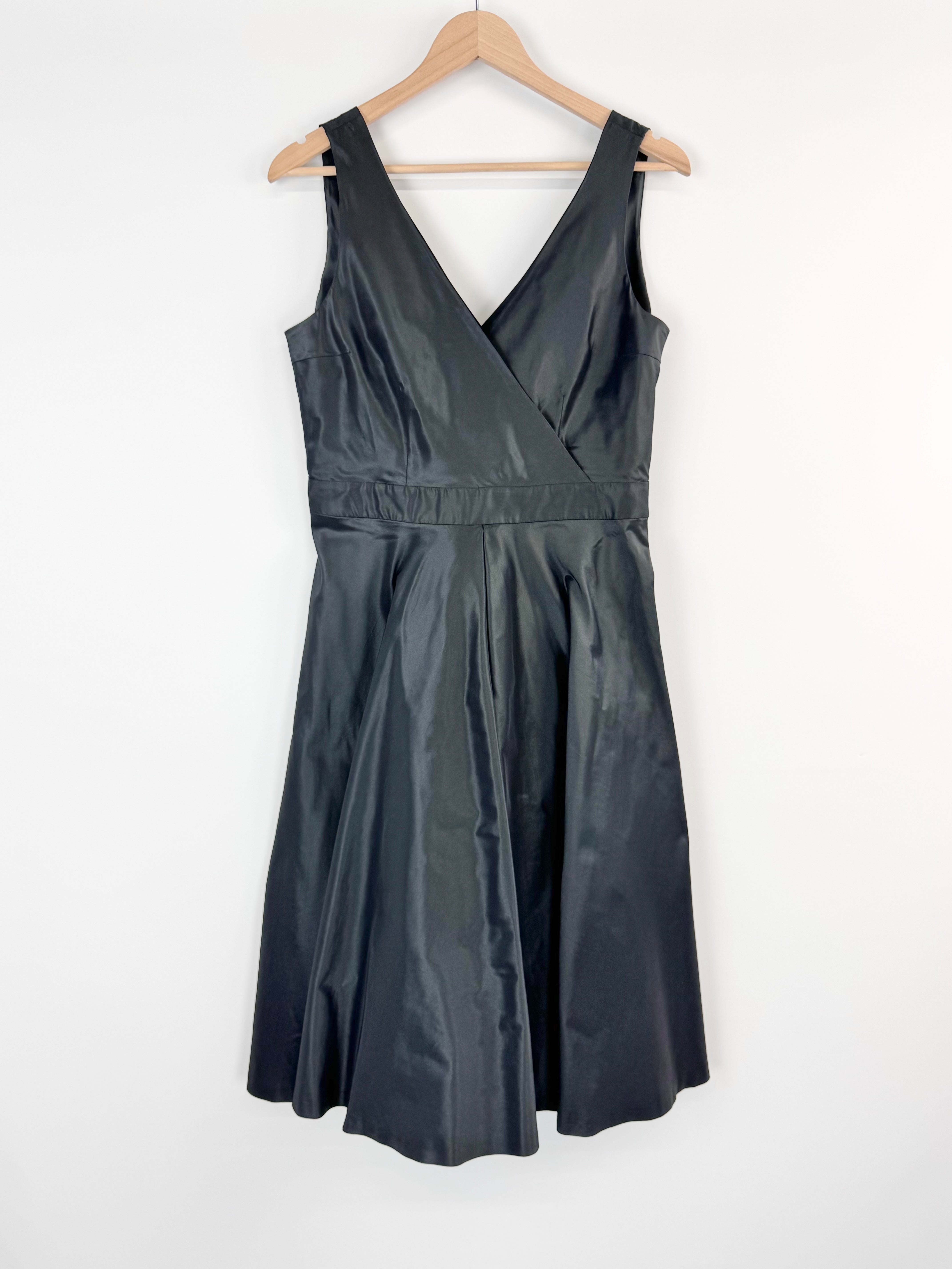 Gant Collection Black Fancy V Neck Sleeveless Dress AU14/16