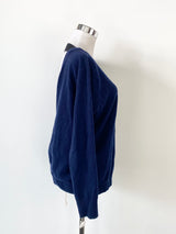 Sandro Deep Blue Wool & Cashmere Blend Backless Jumper - AU8
