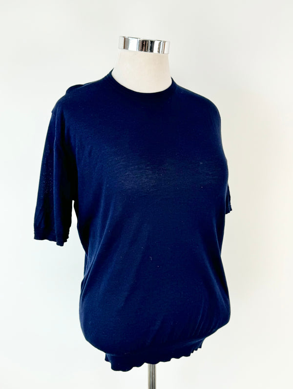 Luciano Barbera Deep Navy Blue Cotton Top - AU10/12