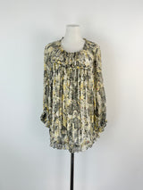 Isabel Marant Ruffled & Pleated Silk Blouse - AU8/10