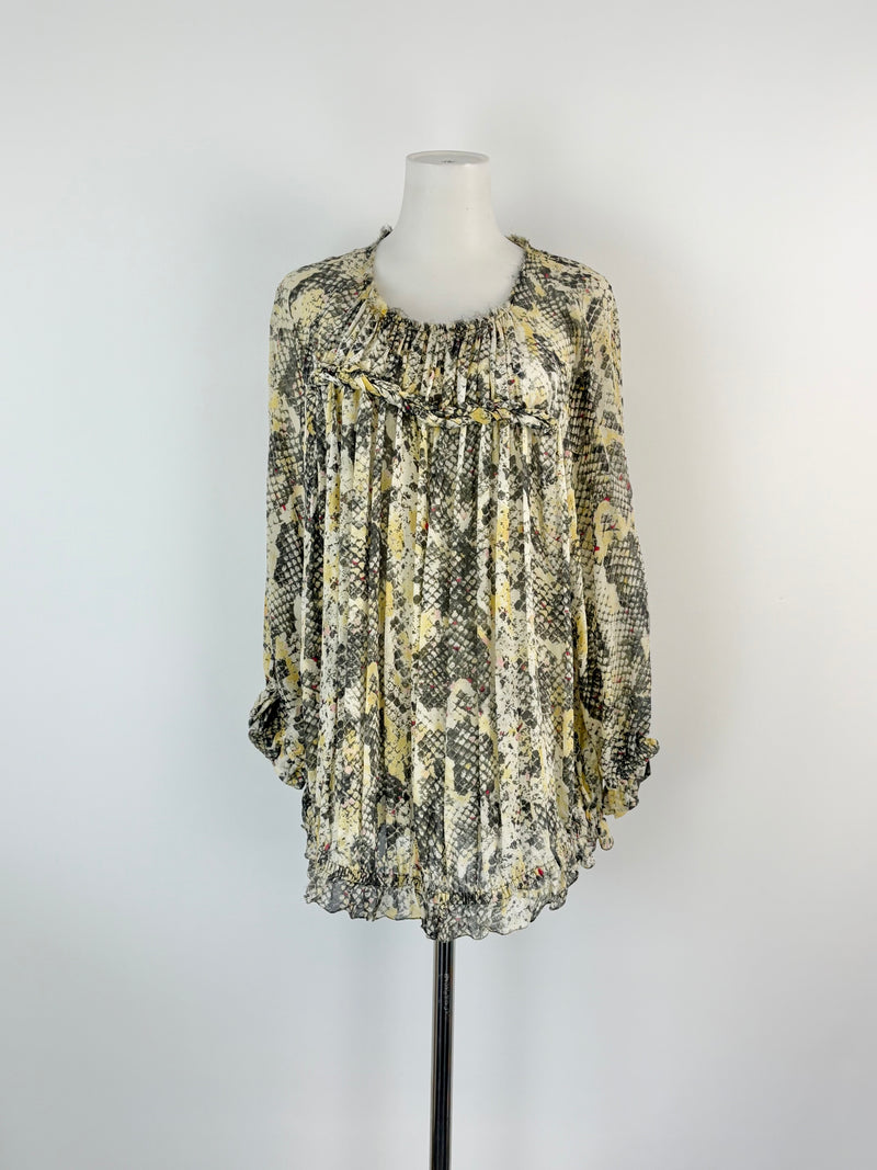 Isabel Marant Ruffled & Pleated Silk Blouse - AU8/10