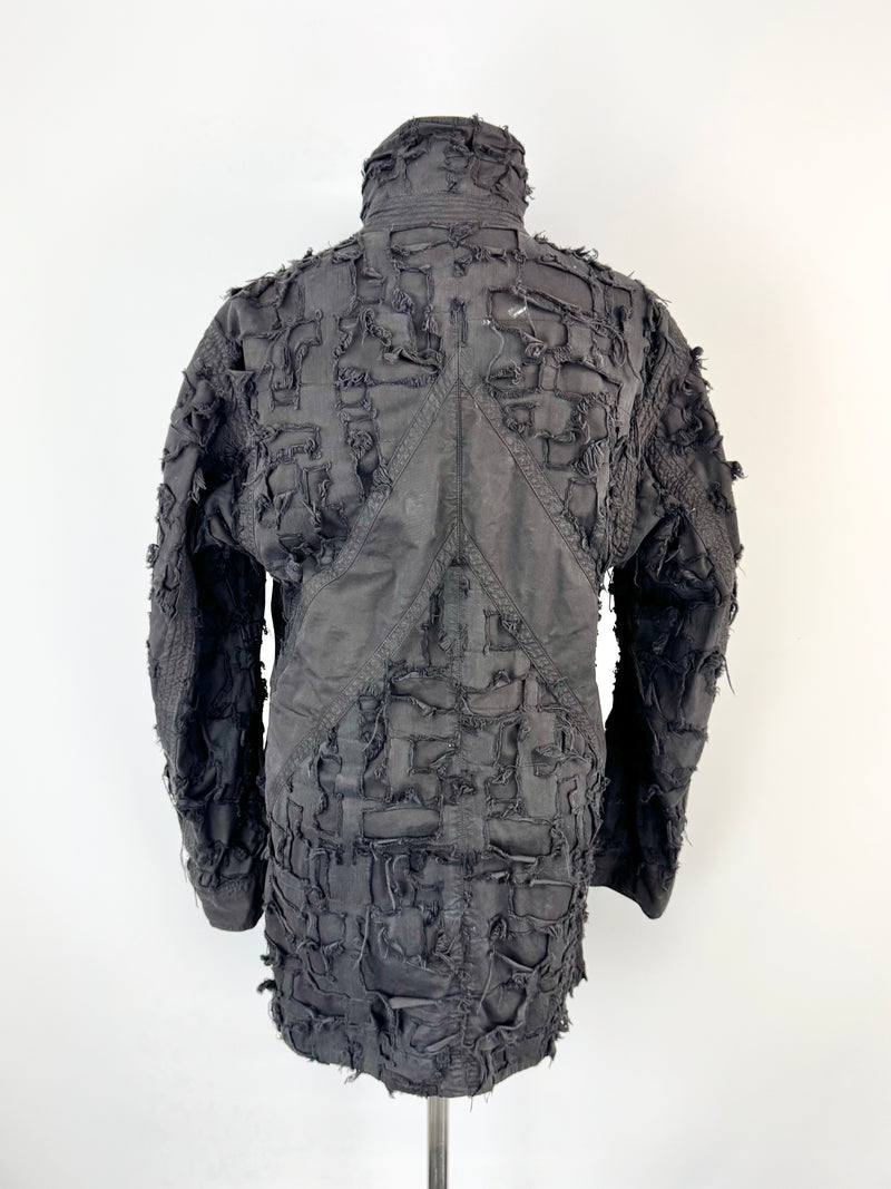 Griffin Studios Black Distressed Cotton Coat - AU10