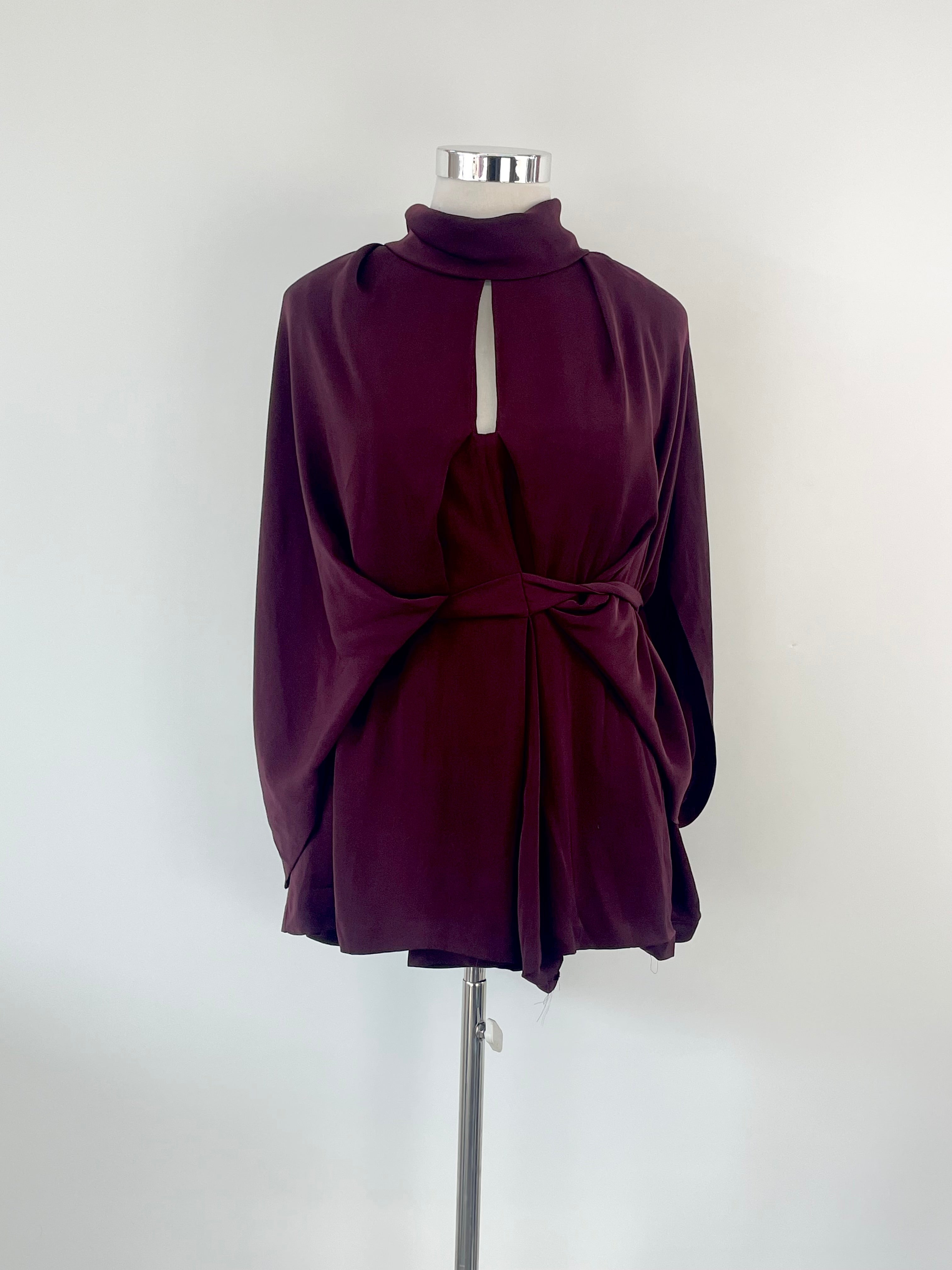 Acler Maroon Wrap Blouse - AU10