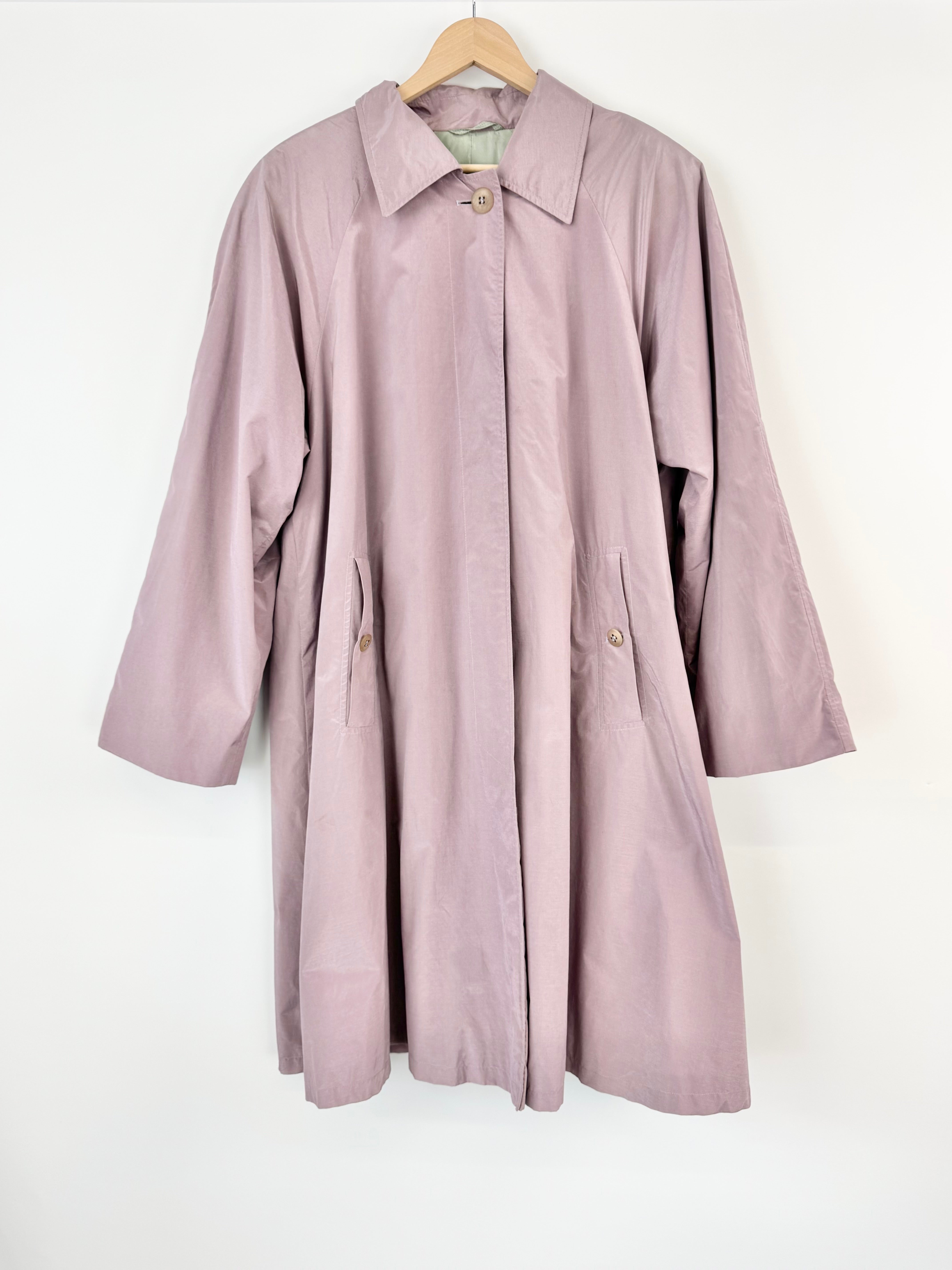 Vintage Aquascutum Violet Front Button Waterproof Overcoat - AU10/12