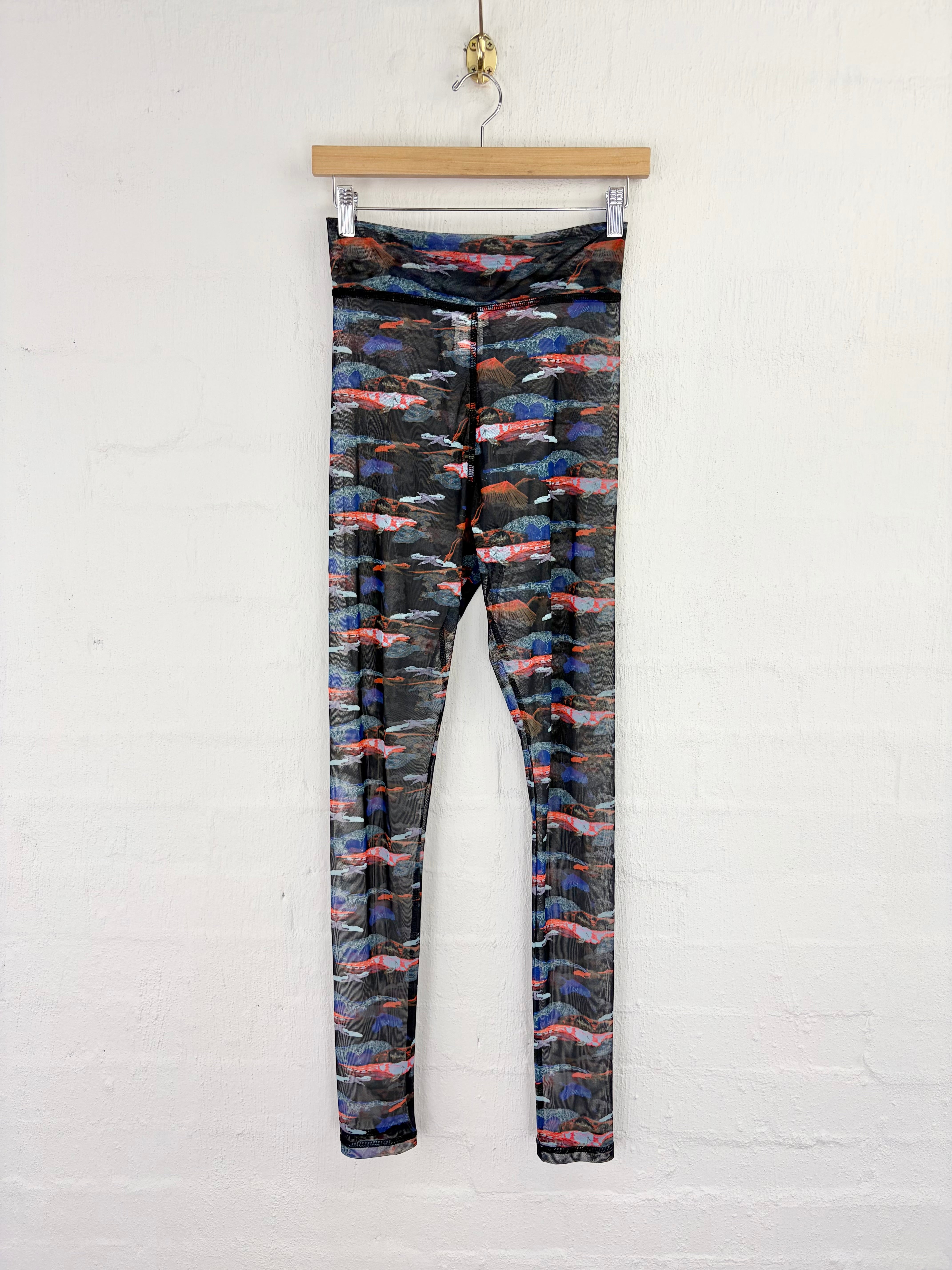 Henrik Vibskov Bird-Print Semi-Sheer Mesh Leggings - AU8/10