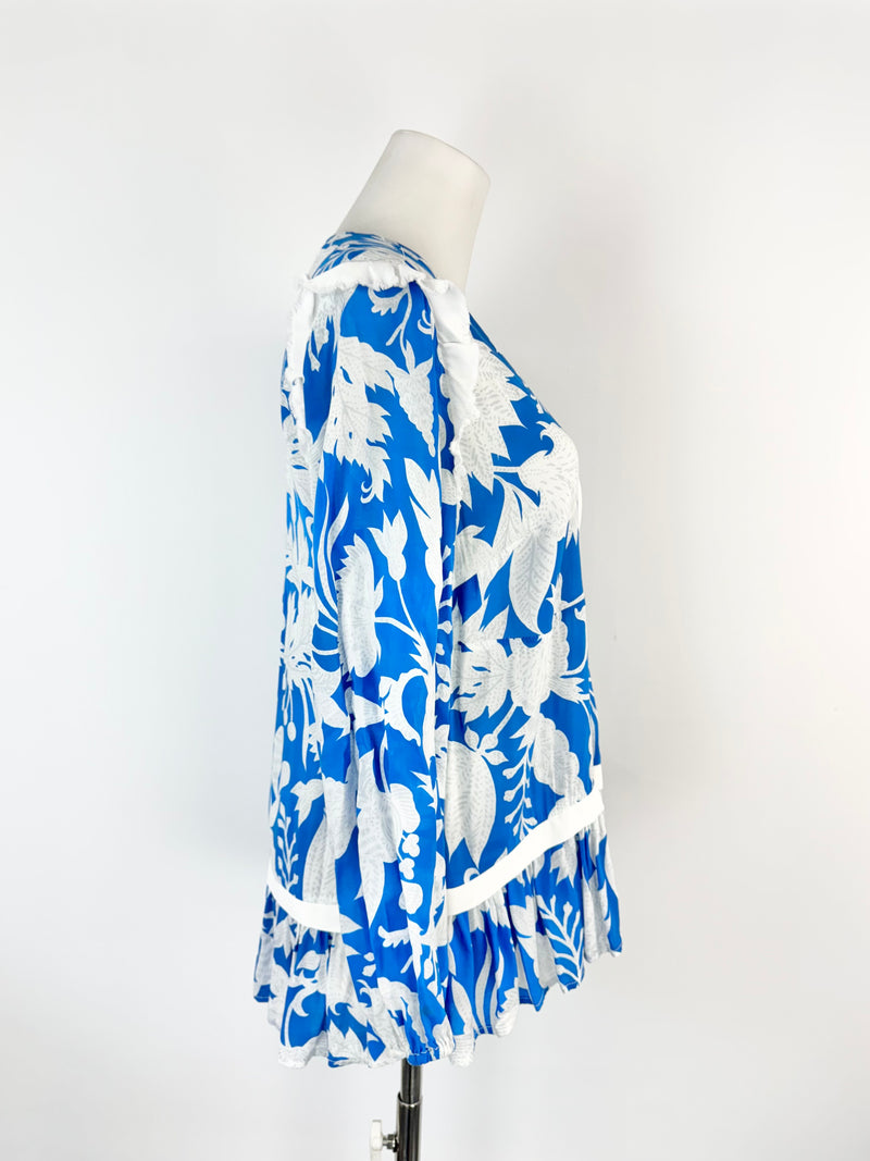 Once / Was Blue & White Floral Blouse - AU6/8