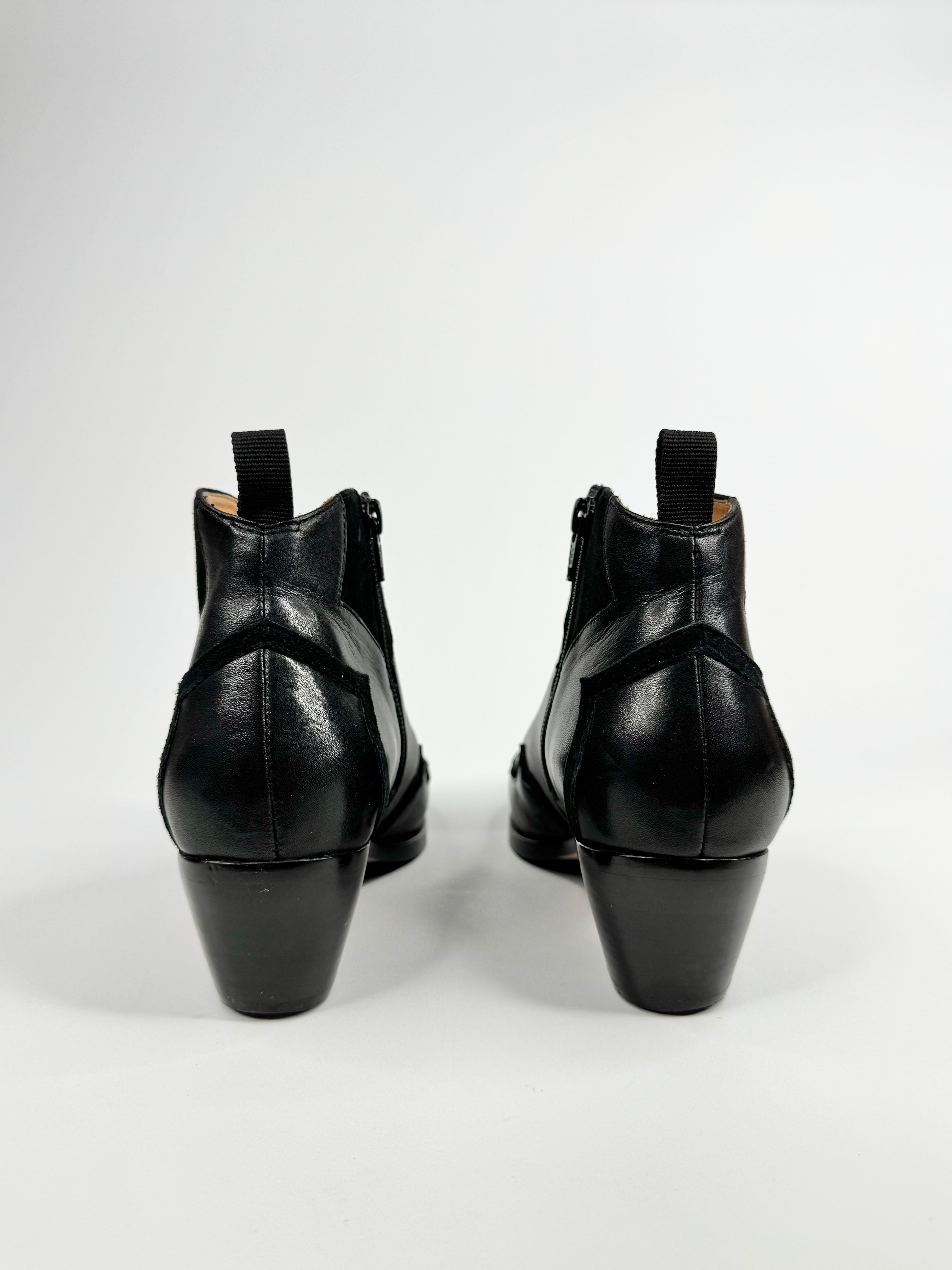 Bared Black Leather & Suede 'Quetzal' Anke Boots - EU36