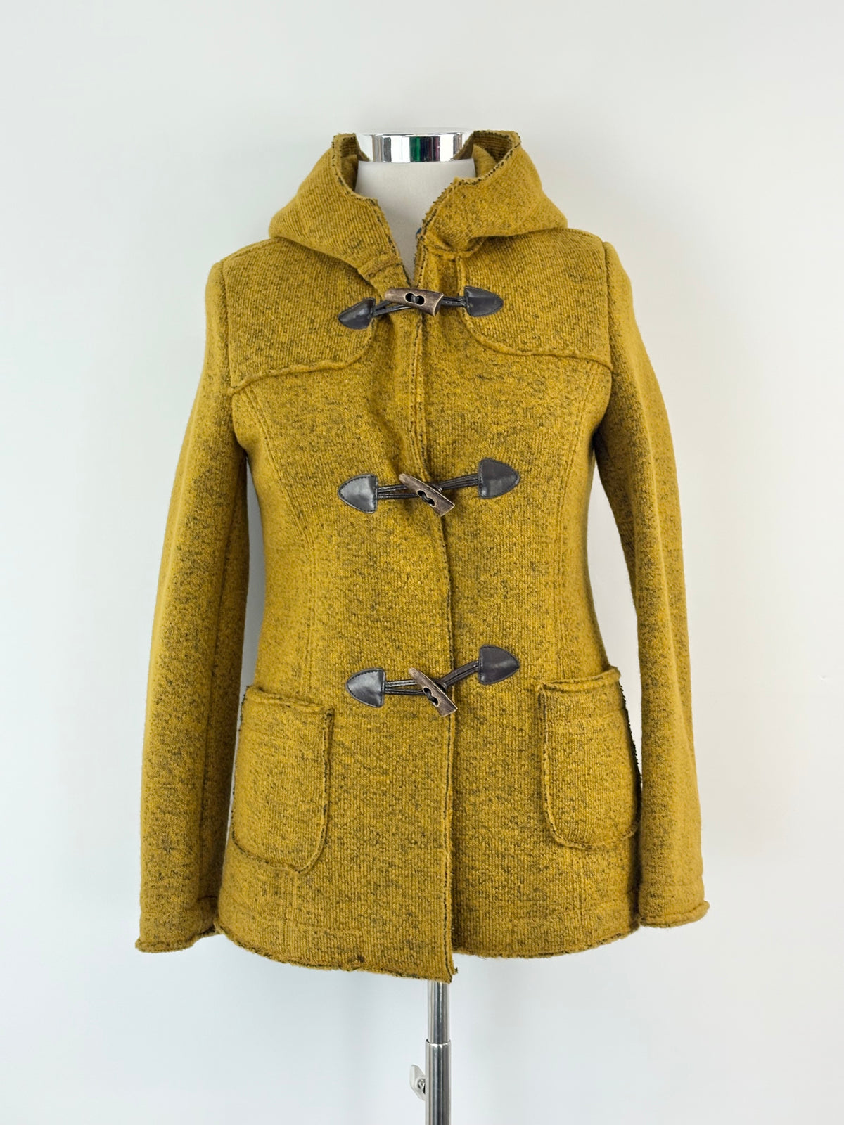 Speckled Mustard Yellow Wool-Blend Coat - AU14/16