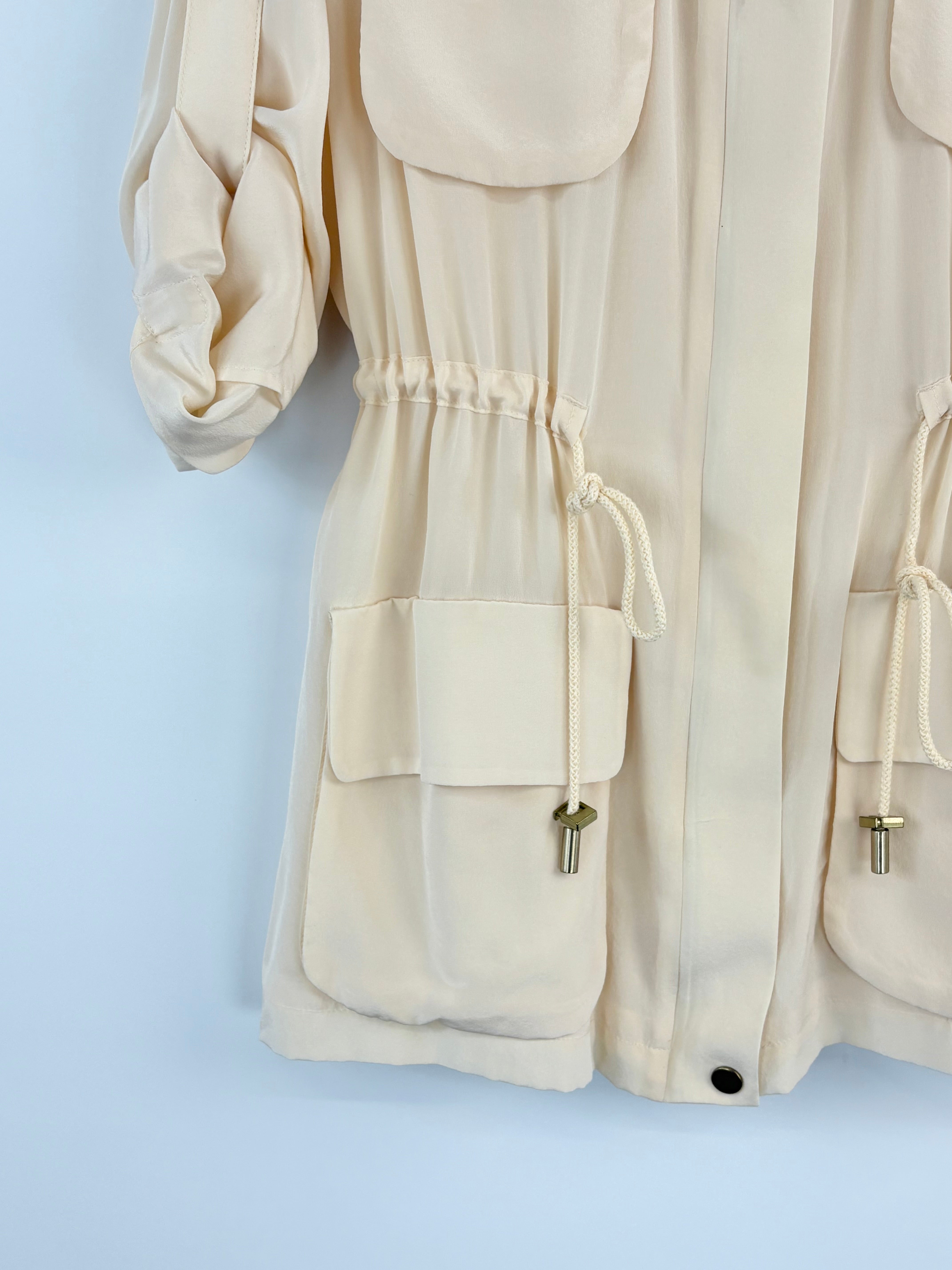 Zimmermann Off-White Silk Utility Style Jacket - AU6/8