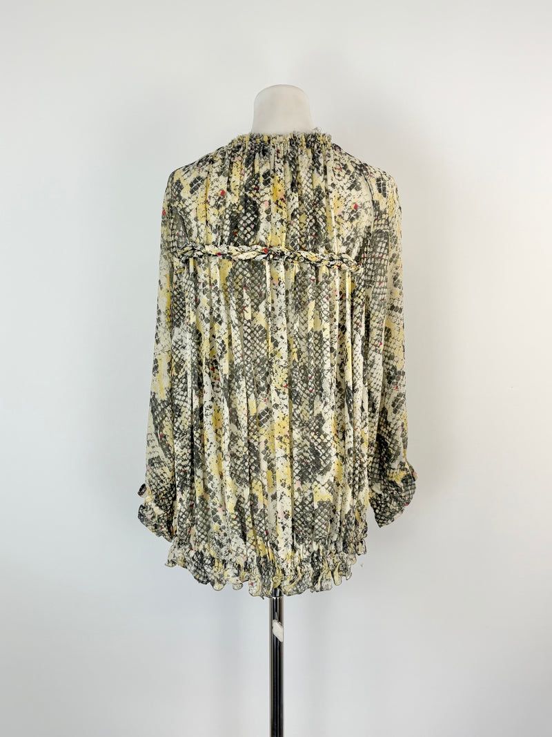 Isabel Marant Ruffled & Pleated Silk Blouse - AU8/10