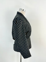 Vintage Mrs Smith Black & Beige Dotted Jacket - AU10