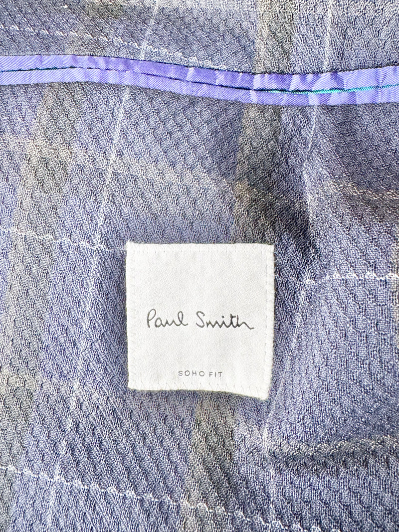 Paul Smith Soho Fit Blue Plaid Wool Suit - 40/50R