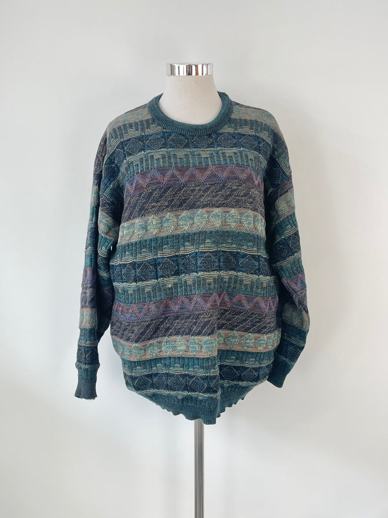 Vintage Ansett Multicolour 3D Knit Sweater - AU18/20