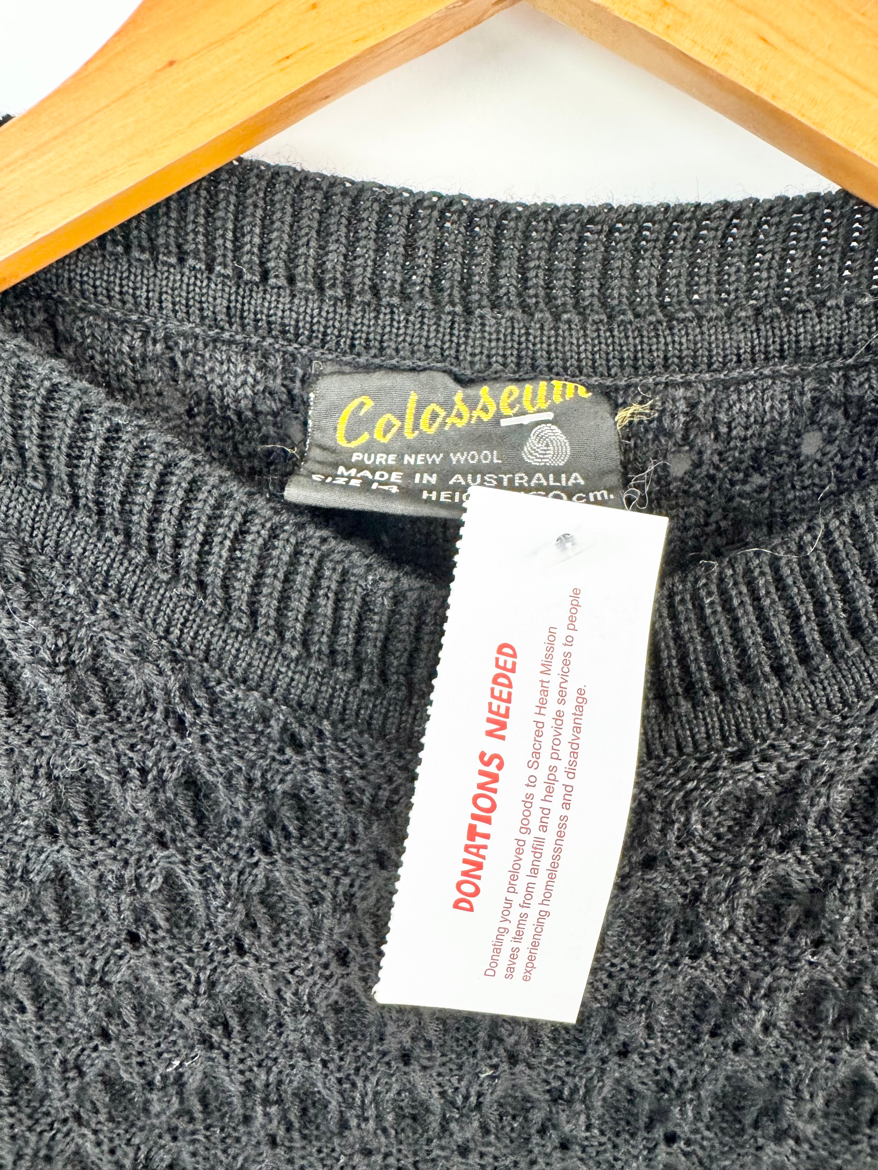 Colosseum 3D Black Wool Jumper - AU8