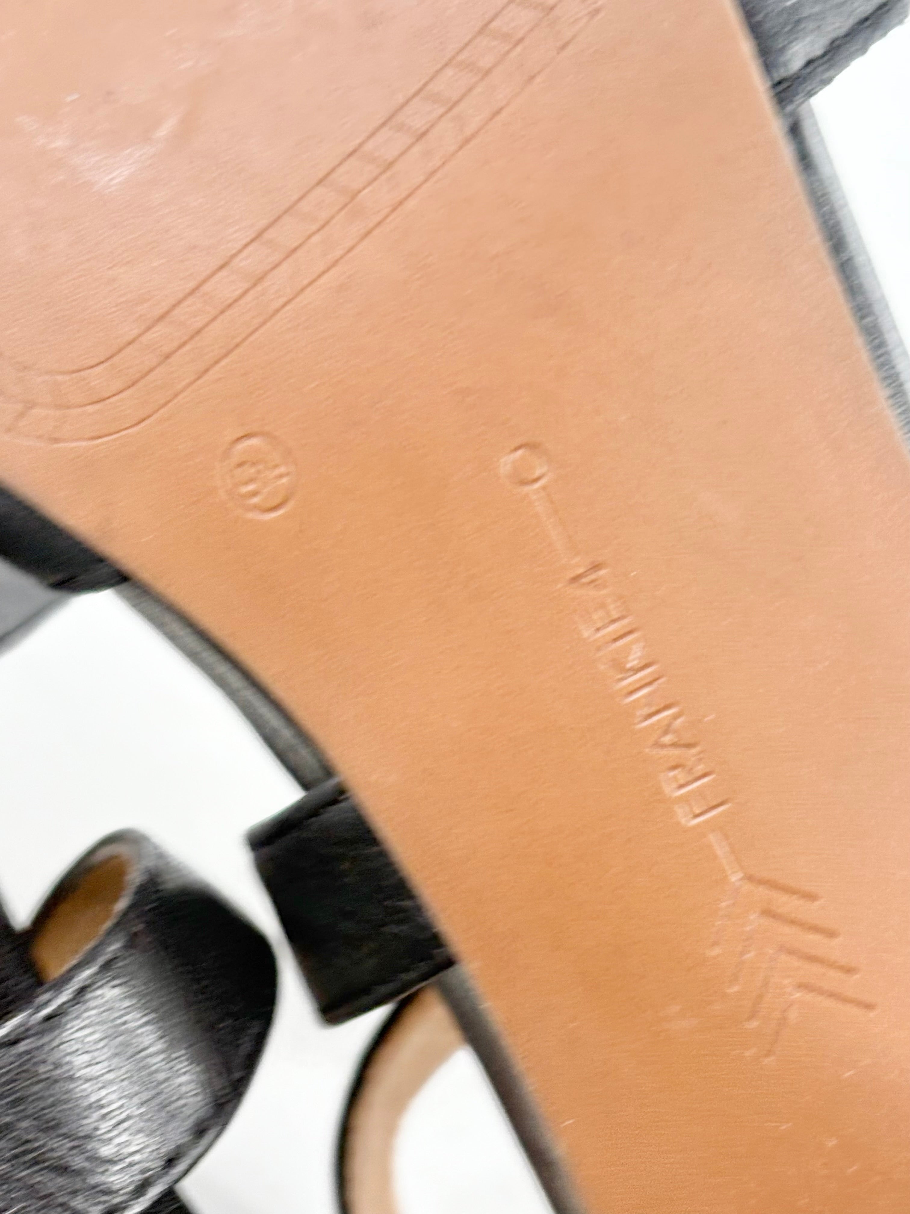 Frankie4 Black Leather Sandals - EU41