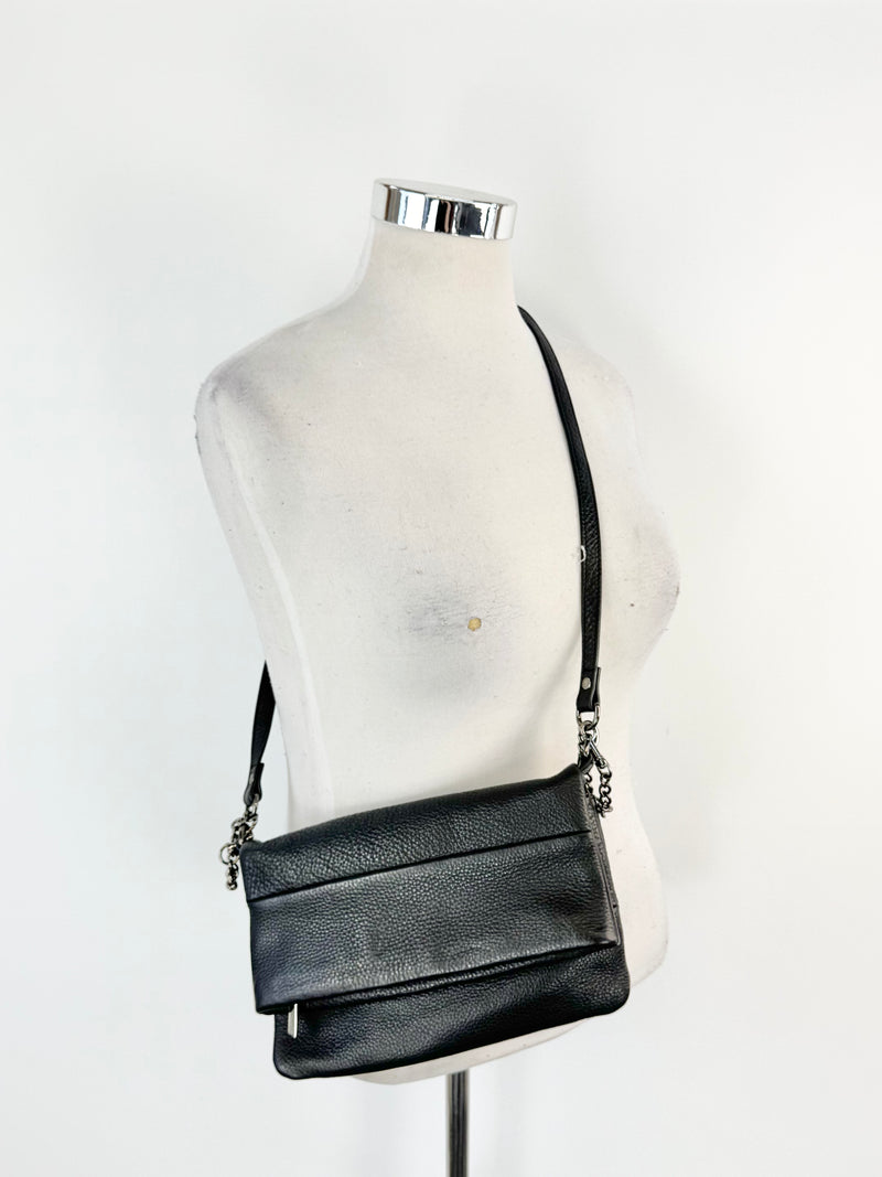Status Anxiety Black Grained Folded Leather Bag