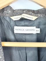 Patrick Gerard Cream & Brown Herringbone Wool Blend Blazer - AU10/12