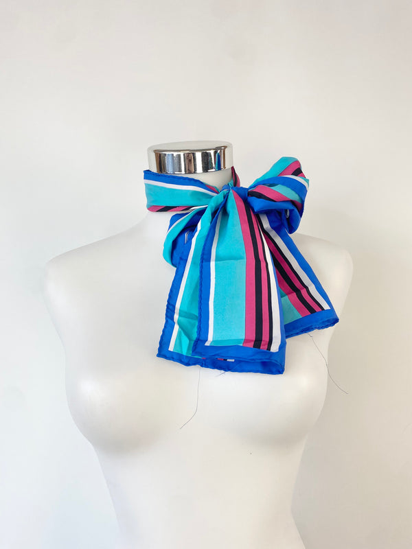 Oroton Blue Striped Scarf