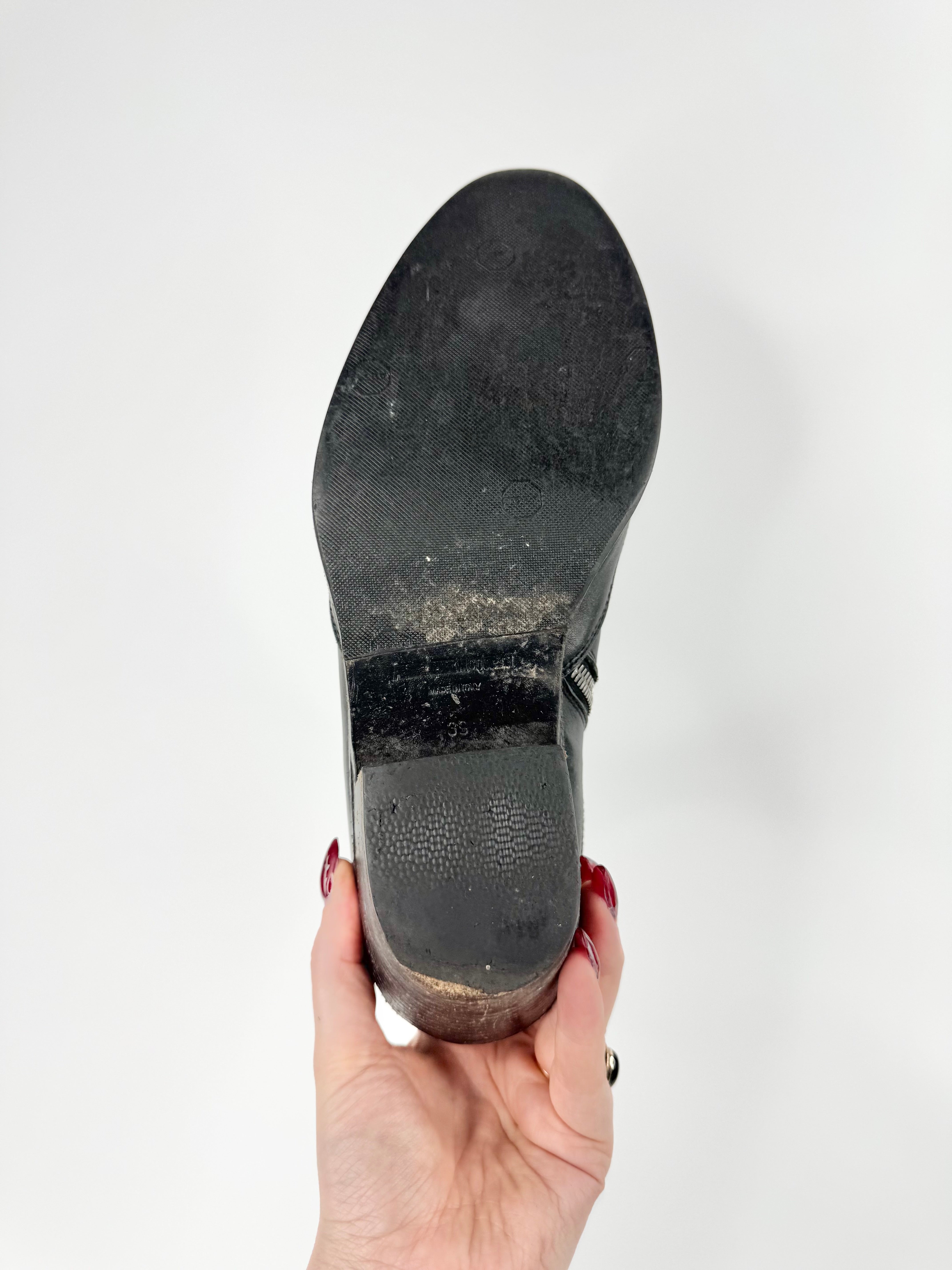 McQ Black Moon & Stars Cowboy Ankle Boots - EU39