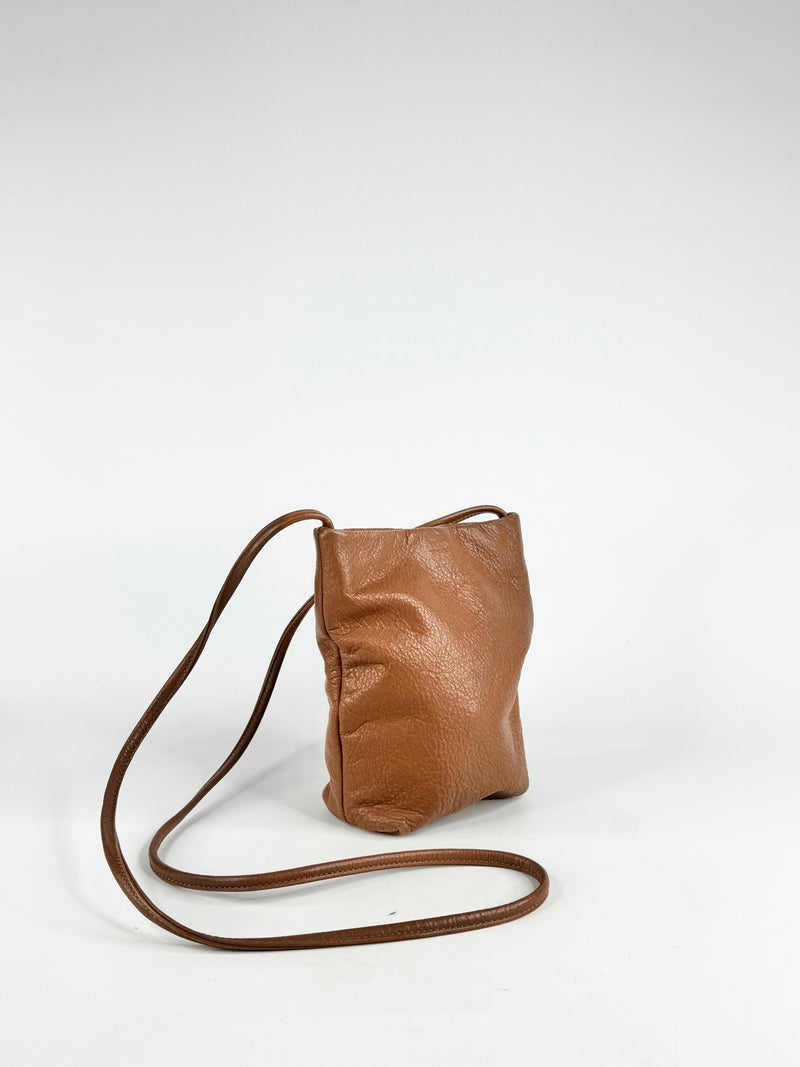 Baggu Tan Leather Cross Body Pouch