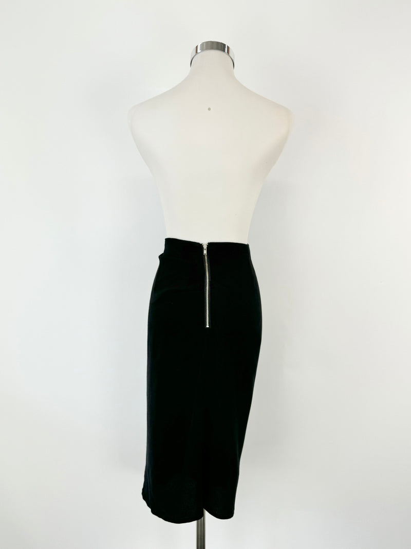 Morrison Black Gathered Midi Skirt - AU8/10