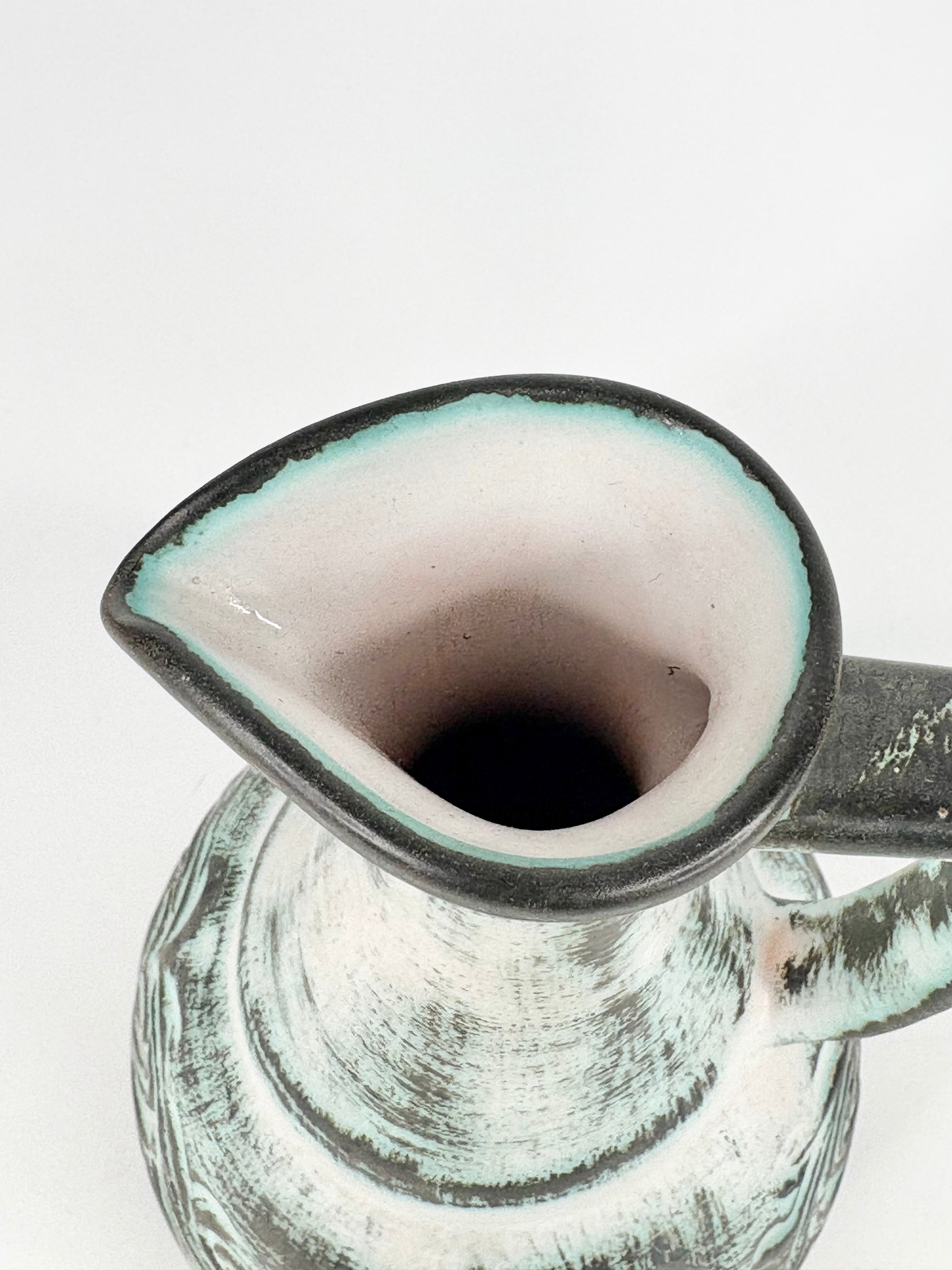 Ellis Pottery Blue Fade Textured Swirls Jug