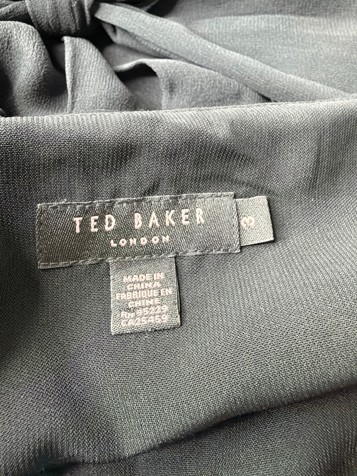 Ted Baker Black Gathered Cross Black Dress - AU10/12