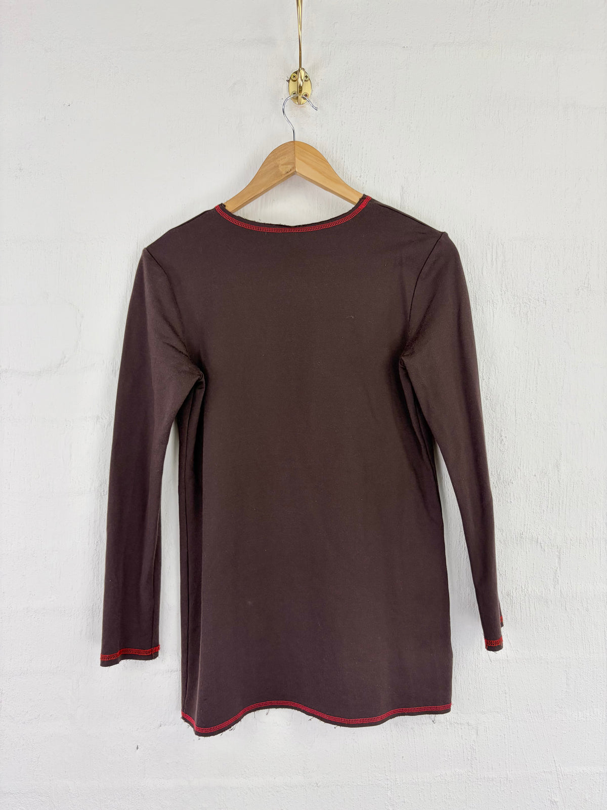 Zambesi Brown with Red Contrast Stitch Long Sleeve - AU8
