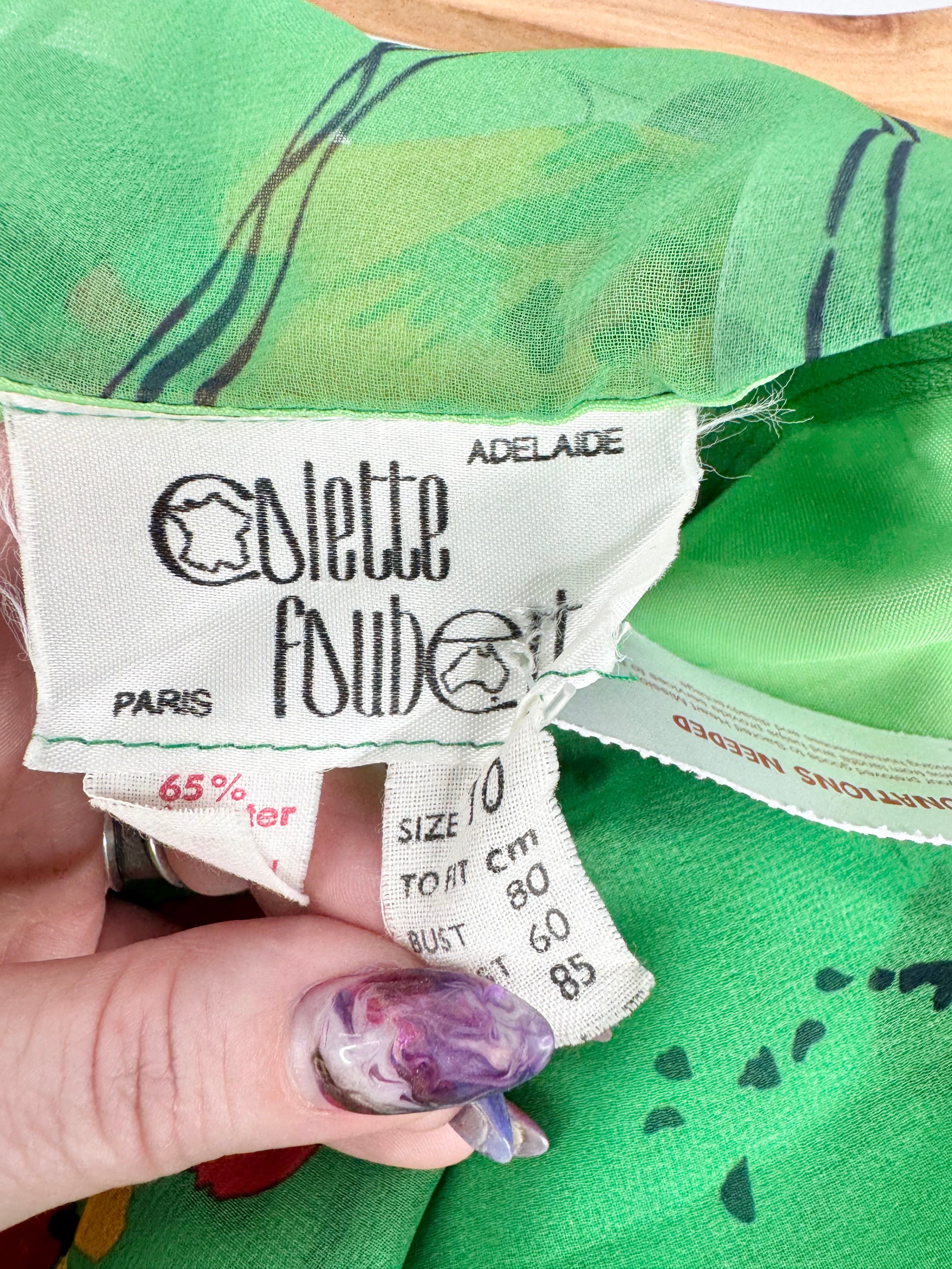 Colette Faubett Apple green Floral sleeveless long dress - AU10