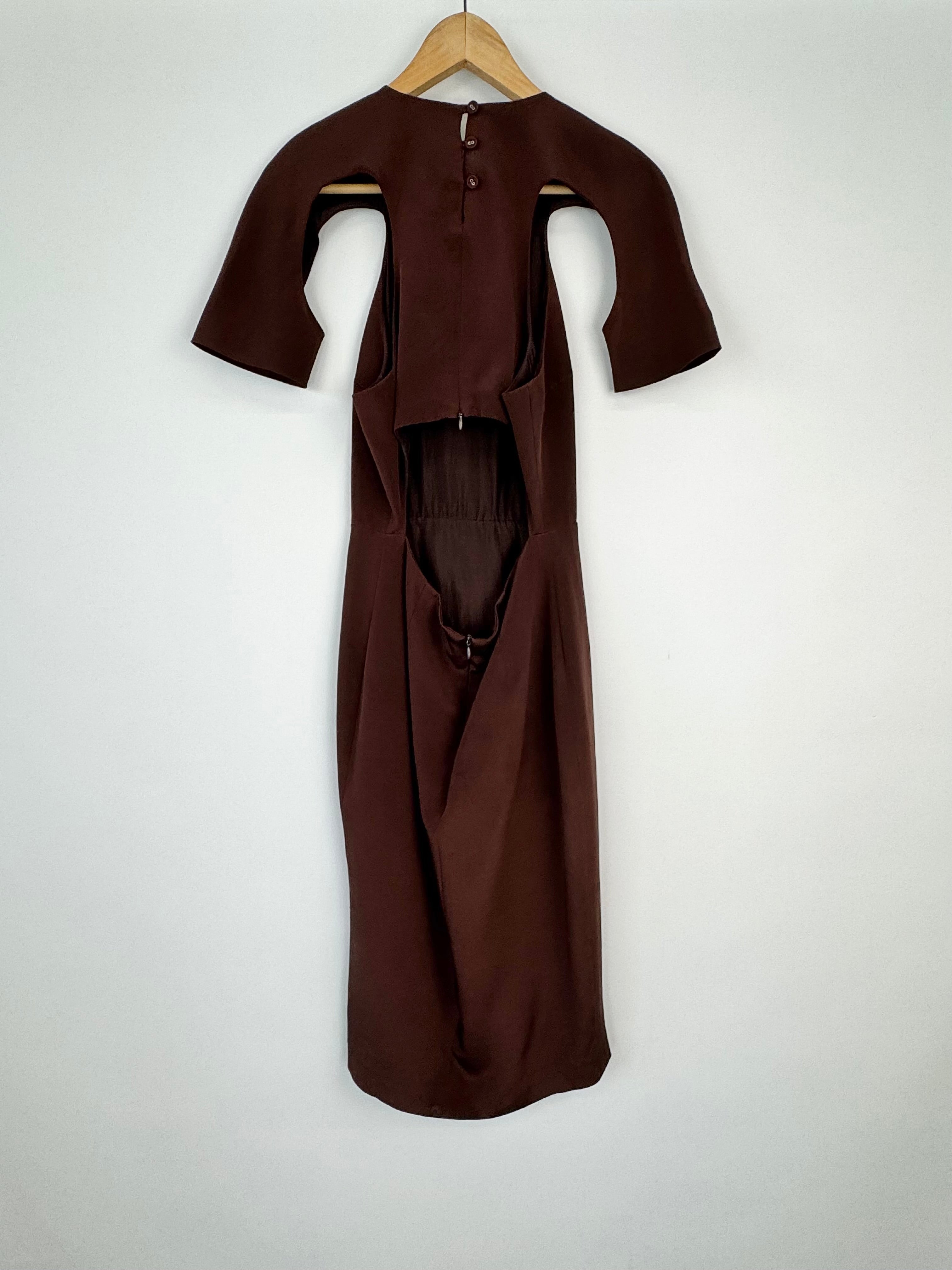 Karla Špetić Expresso Brown Cut Out Midi Dress - AU10