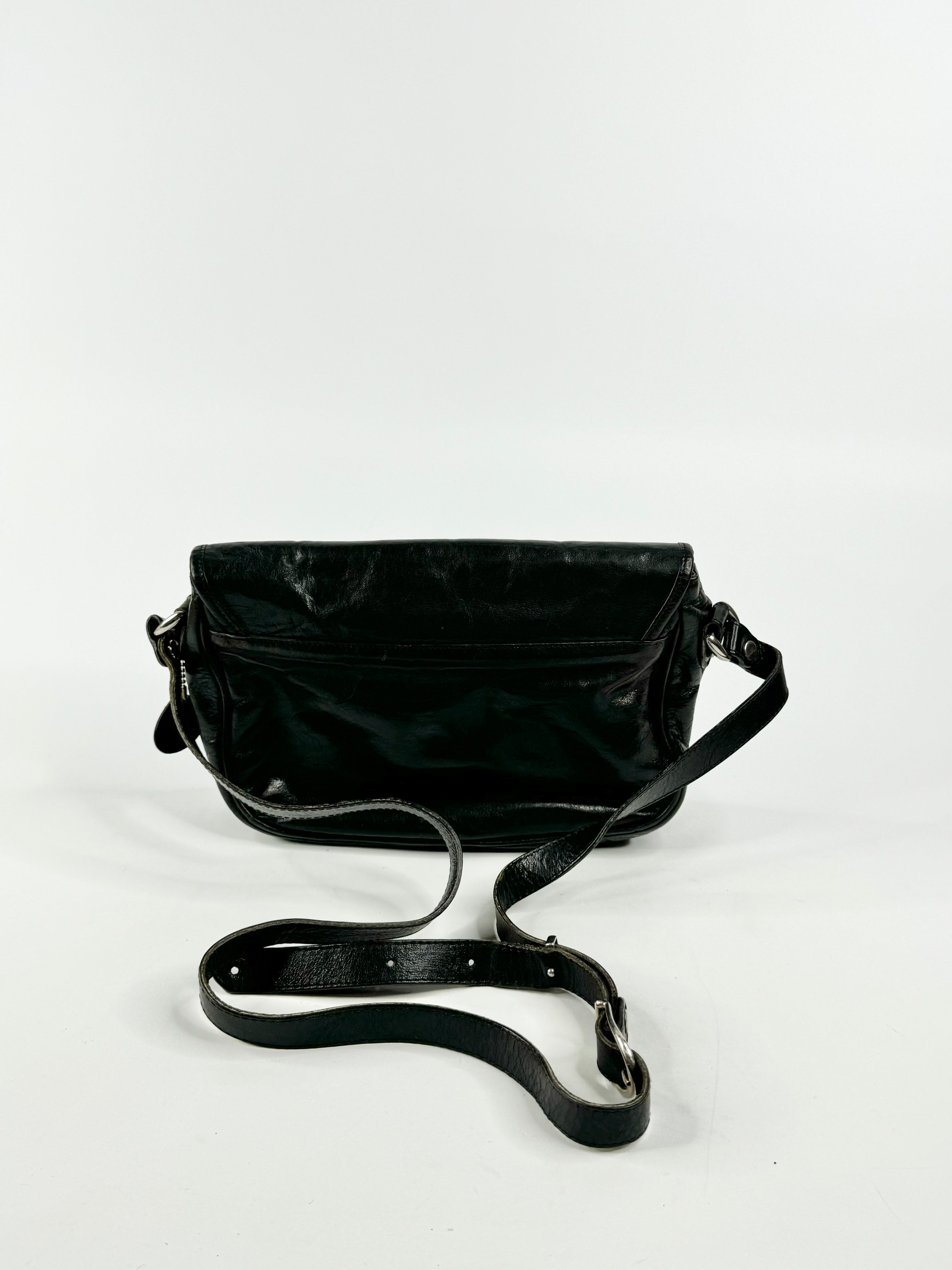 Vintage Oroton Black Saddle Bag