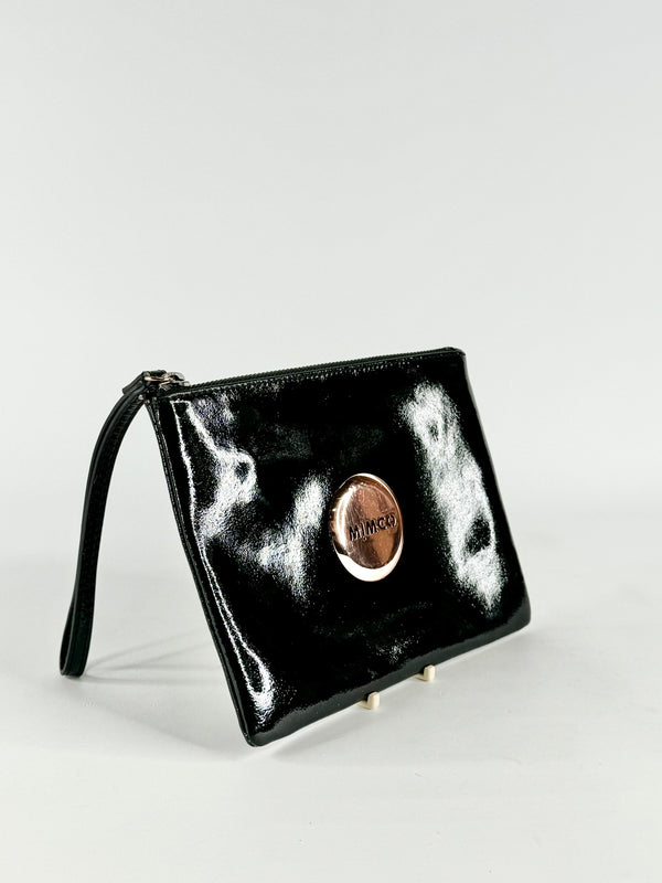 Mimco Black Patent Leather Wristlet