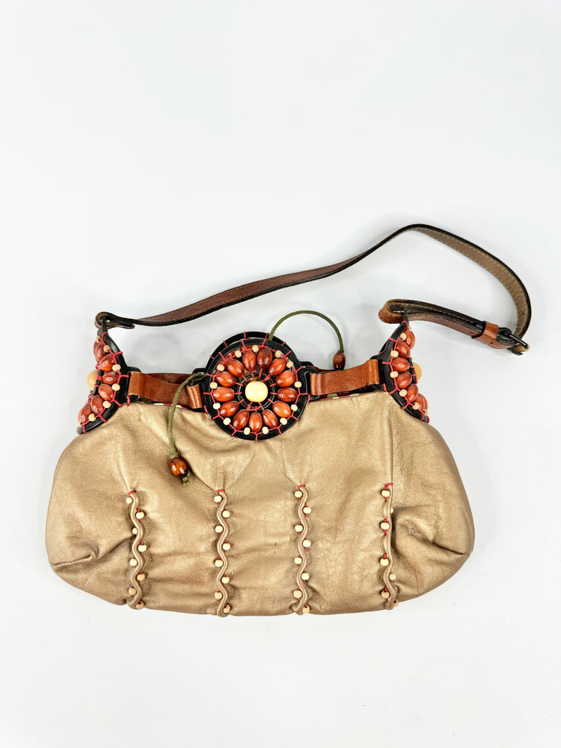 Jamin Puech Soft Gold Beaded Mini Bag