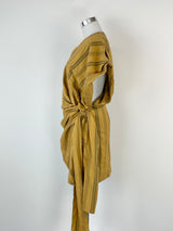 Significant Other Bronze Stripe 'Arcadia' Wrap Dress - AU10