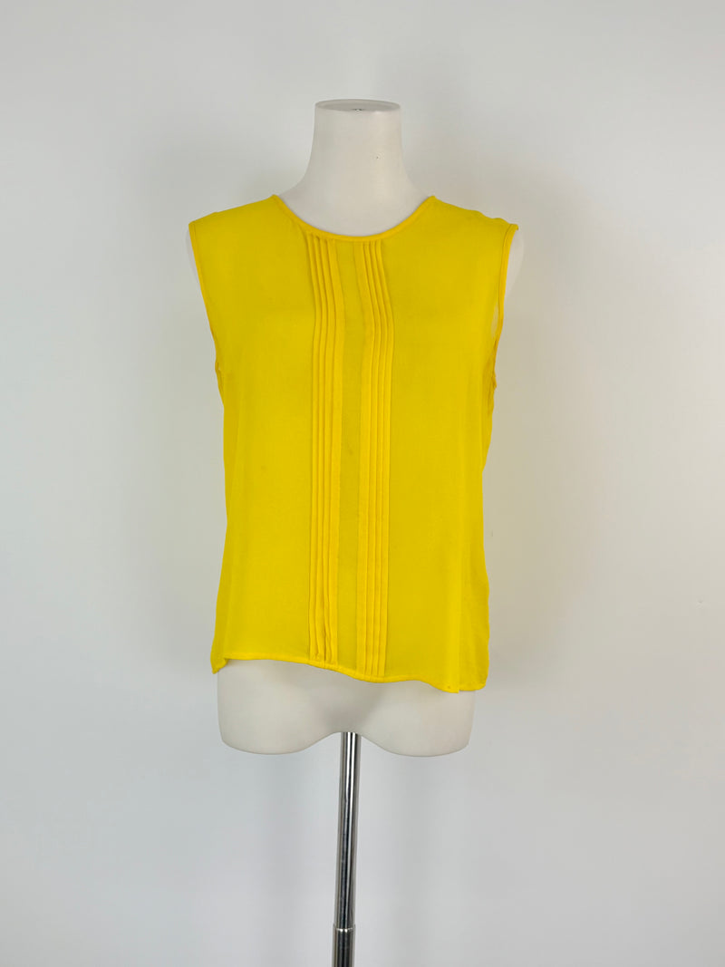 Gorman Canary-Yellow Sleeveless Silk Top - AU10