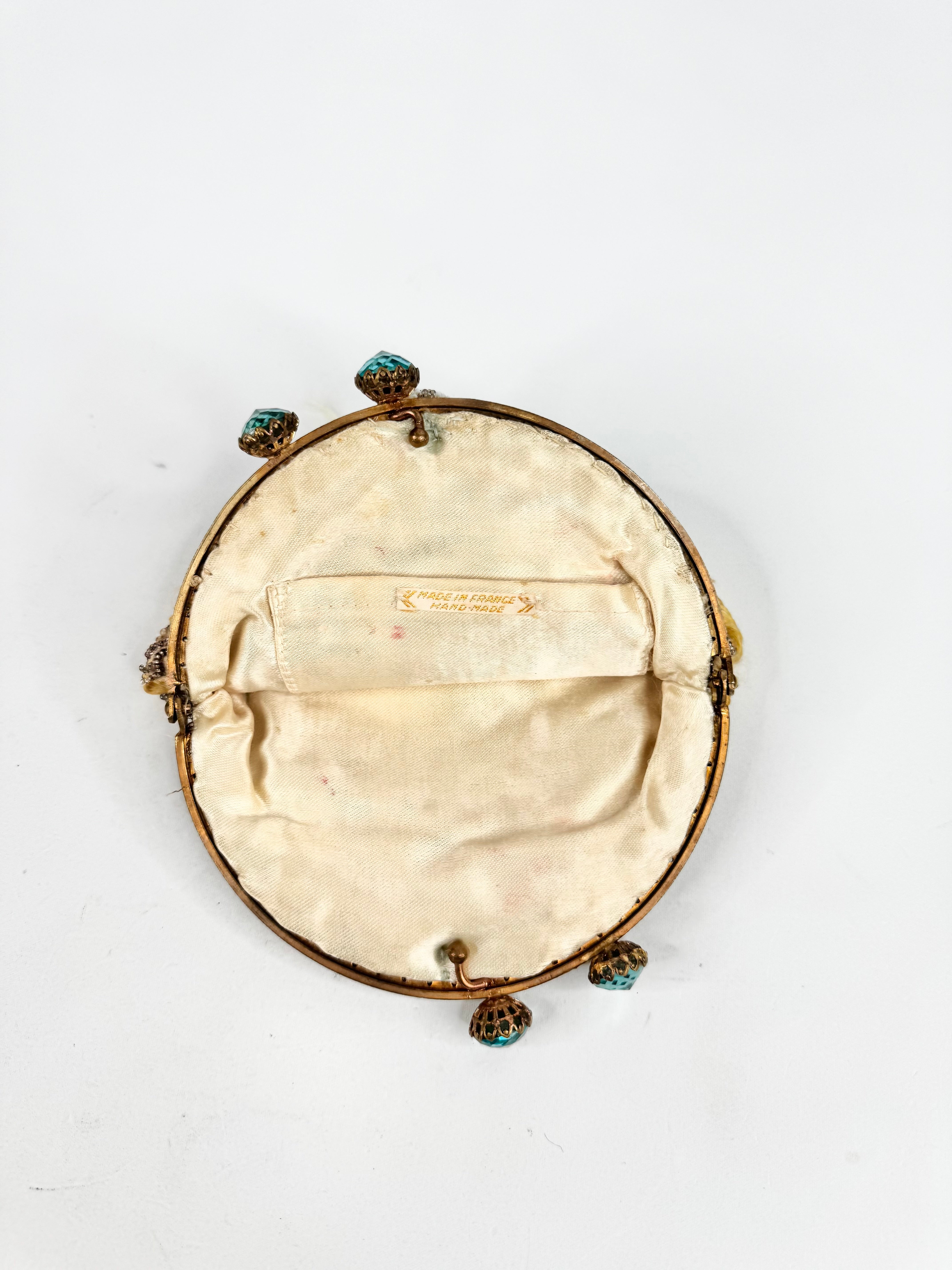 Vintage Handmade French Gold Beaded Evening Purse