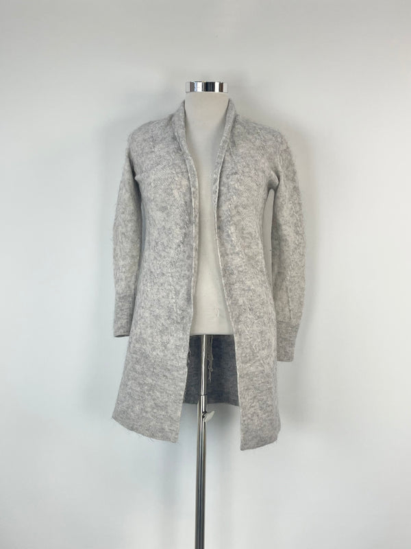 Cable Melbourne Grey Mohair & Wool Blend Cardigan - AU12