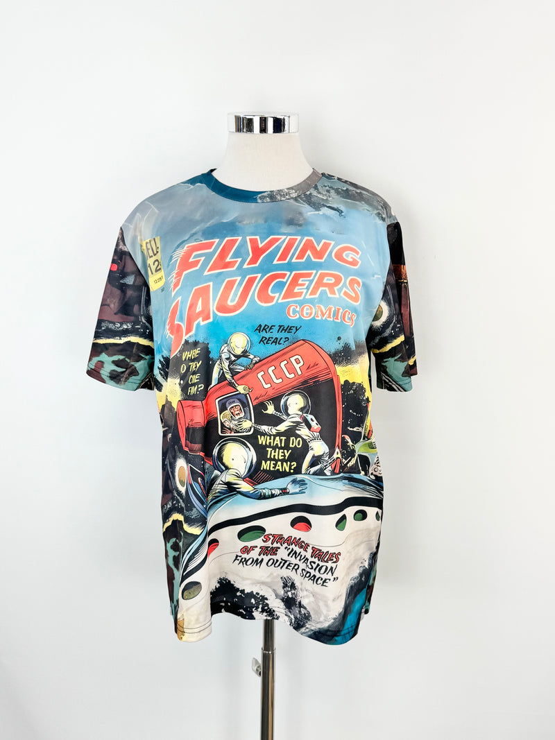 Grey Flying Saucers T-Shirt - M