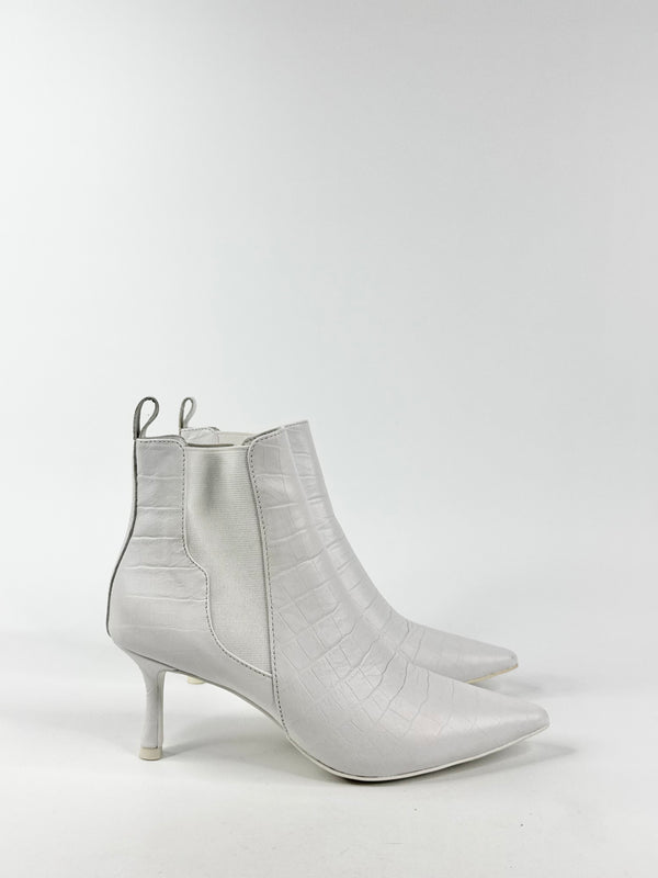 Senso White Croc Print Ankle Boots - EU38