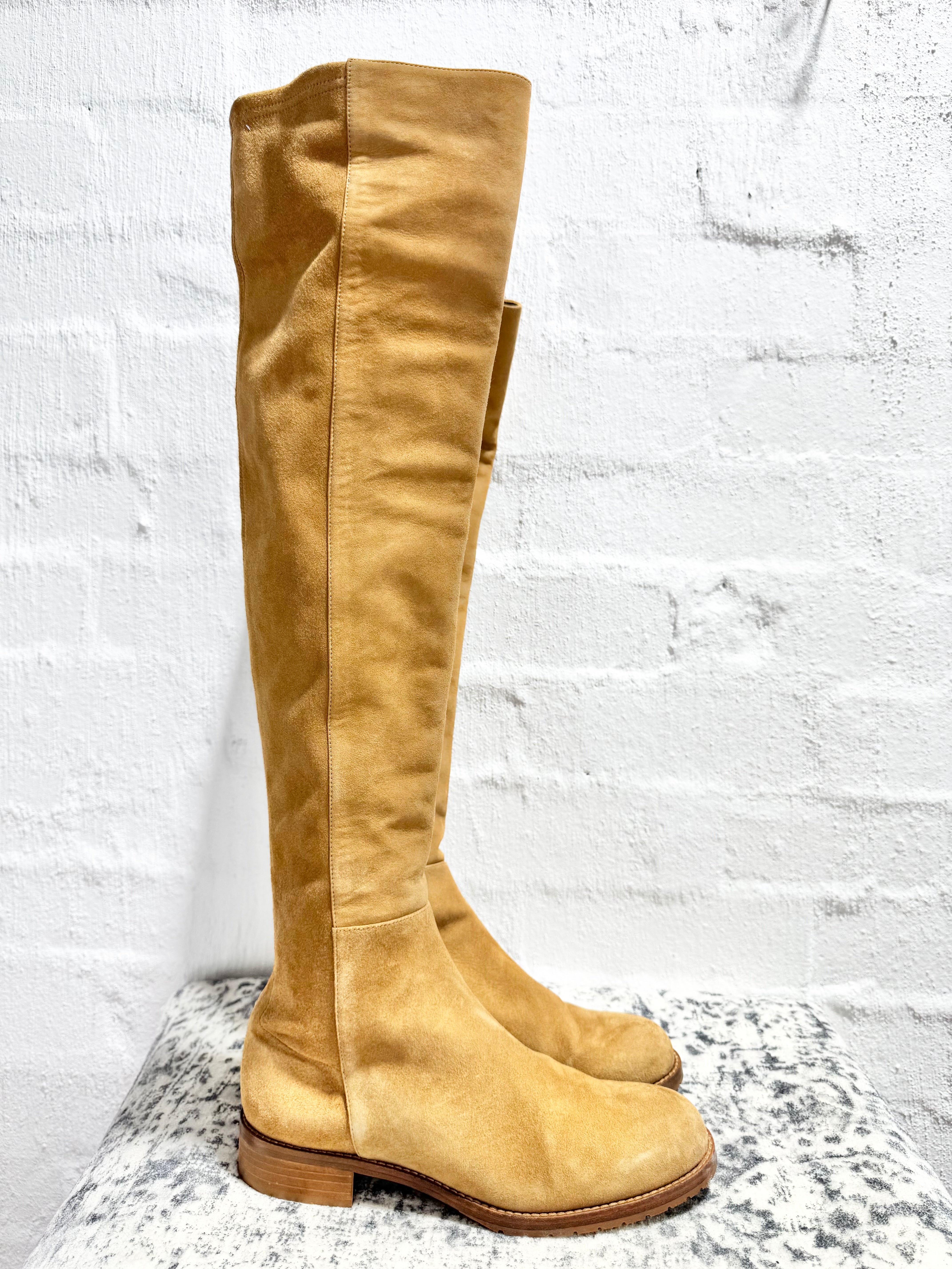 Husk Cognac 'Soho' Thigh High Boots - EU38