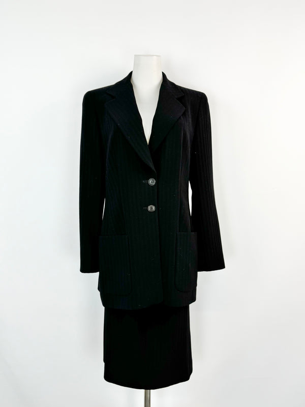 Vintage Louis Feraud Black Textured Blazer - AU10/12