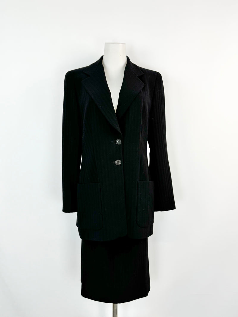 Vintage Louis Feraud Black Textured Blazer - AU10/12